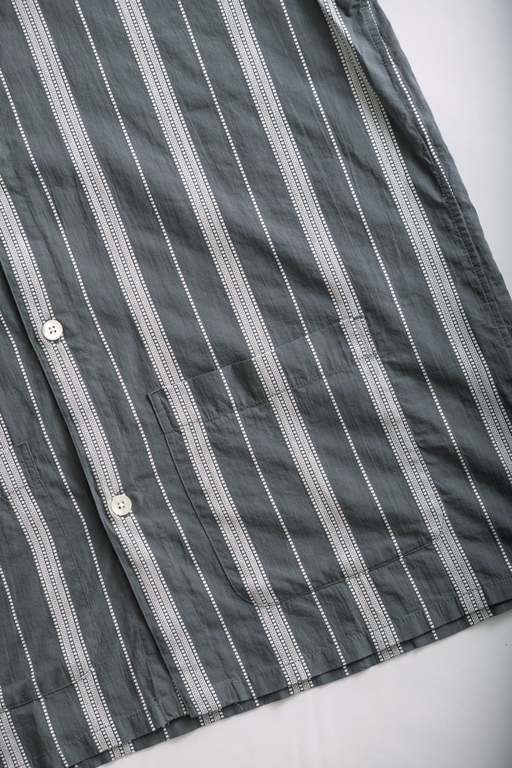 CABANA SHIRT - SAGE TICKING STRIPE