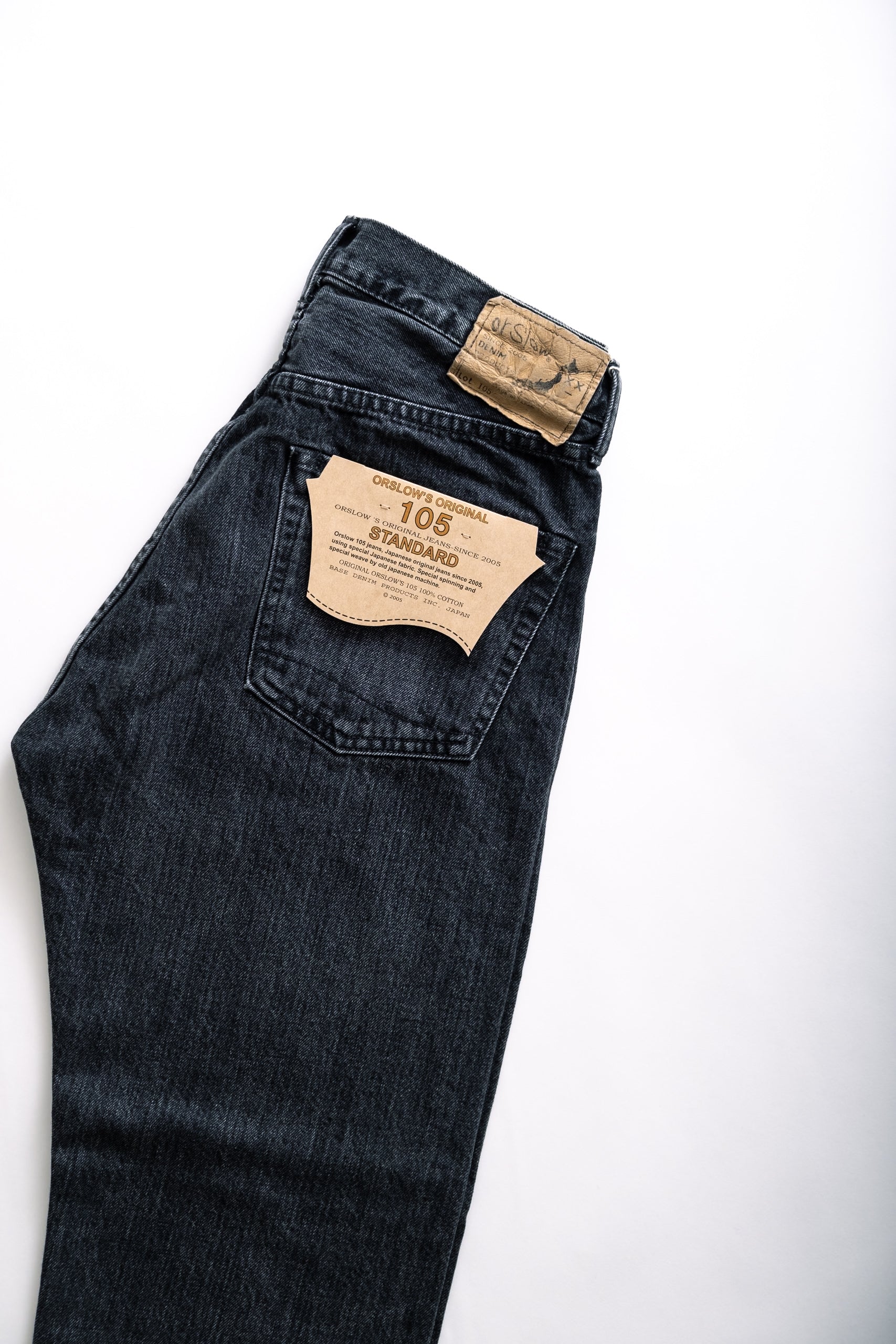 105 STANDARD SELVEDGE BLACK DENIM STONE