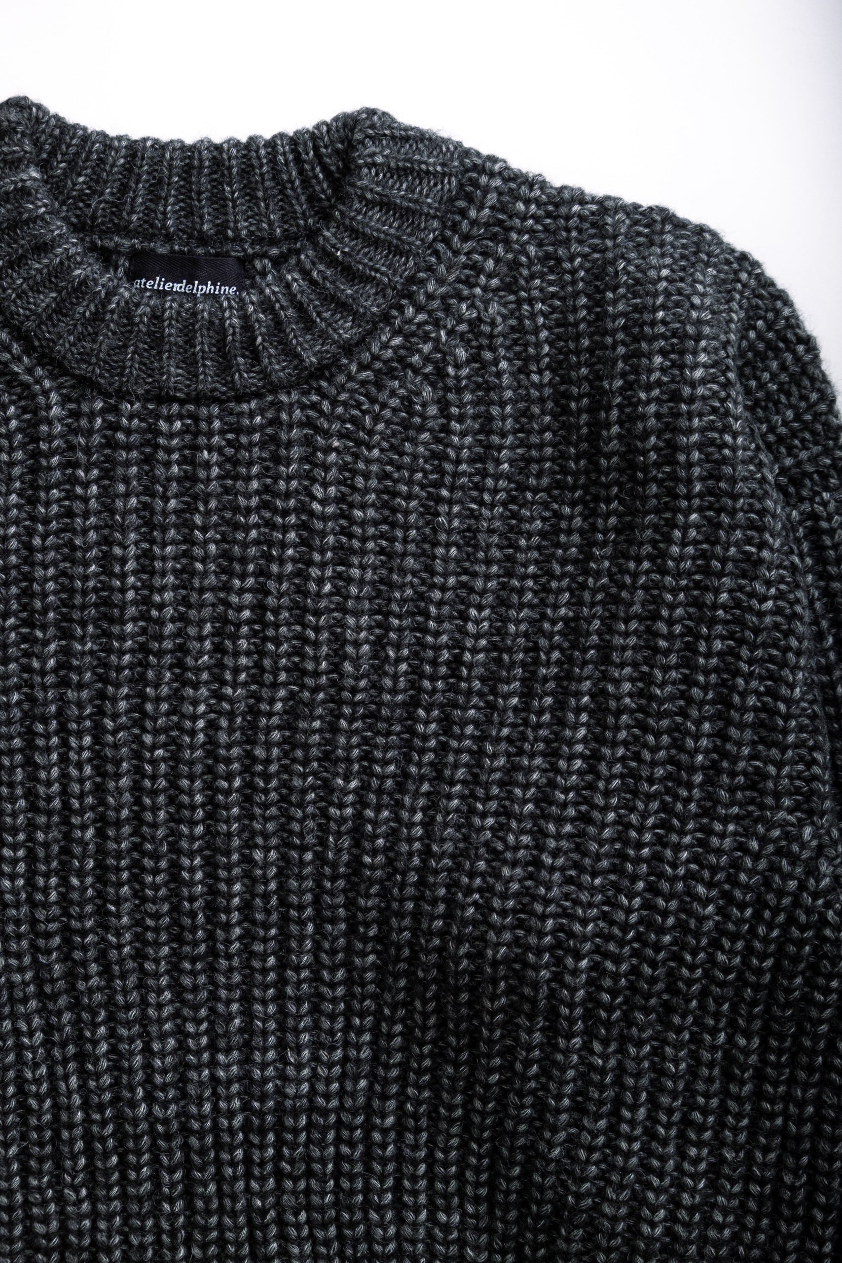 ALPACA RIB SWEATER - CHARCOAL