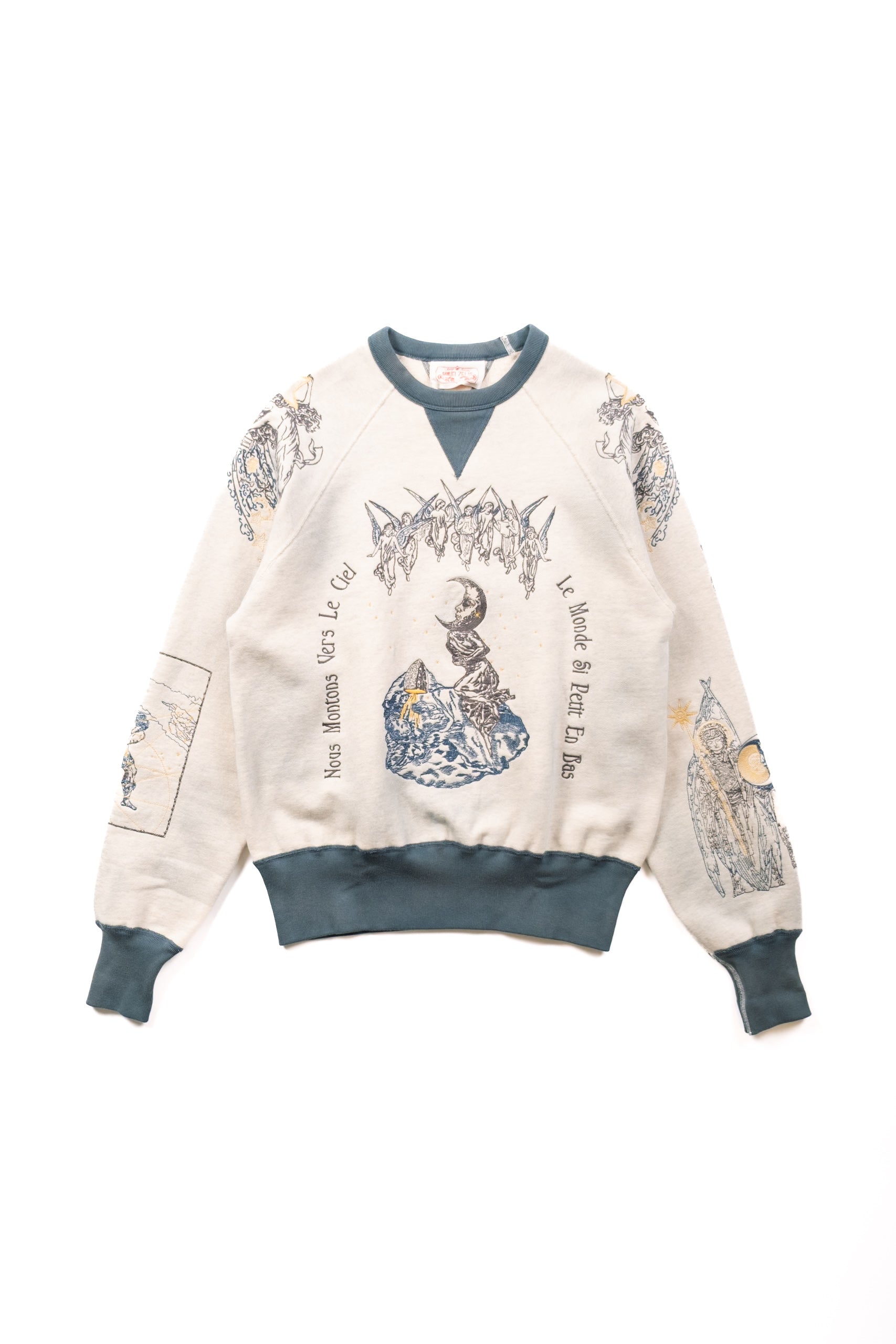 LA LUNA CREW - TEAL/OATMEAL