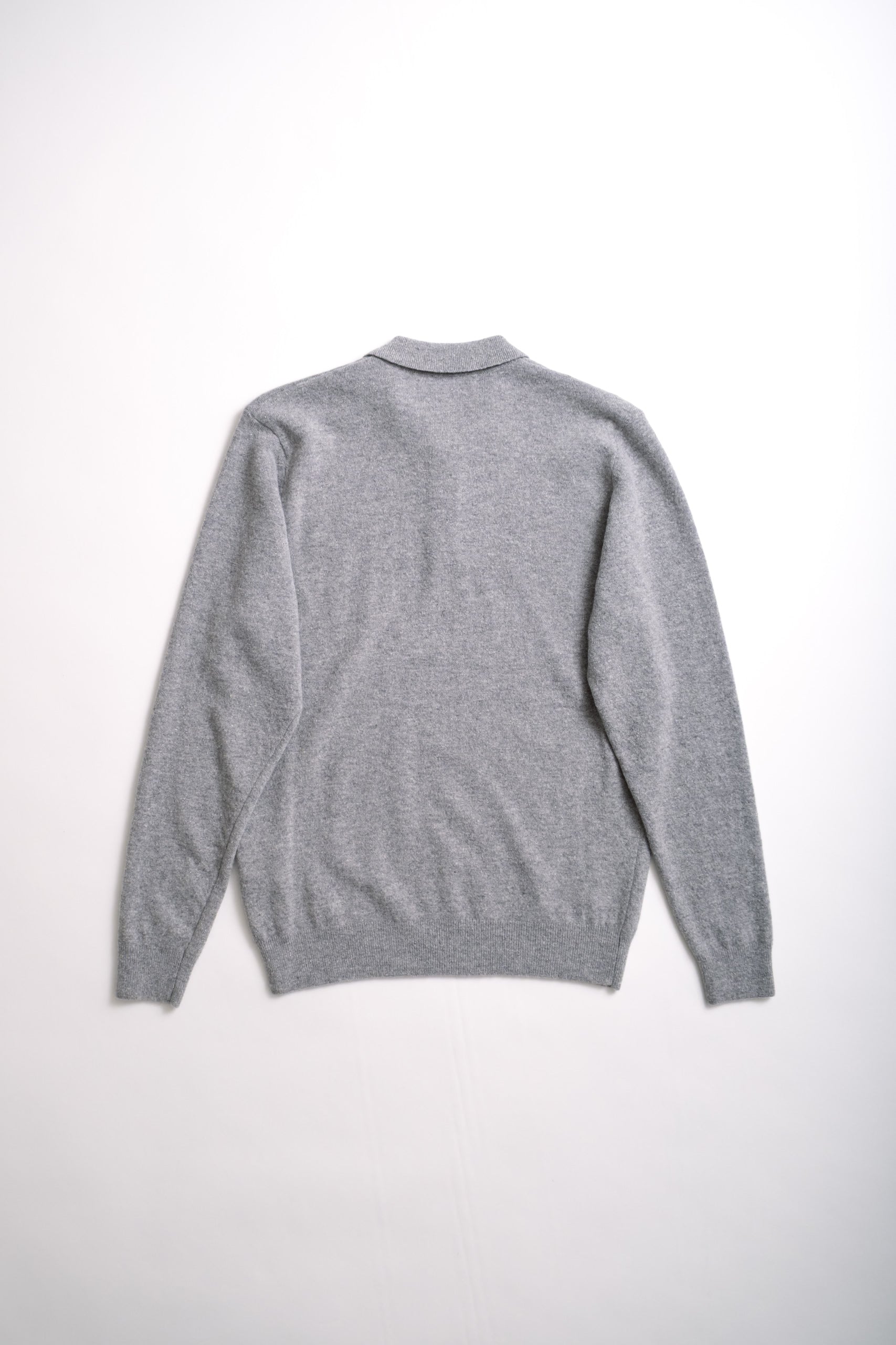 WOOL POLO - GREY MELANGE