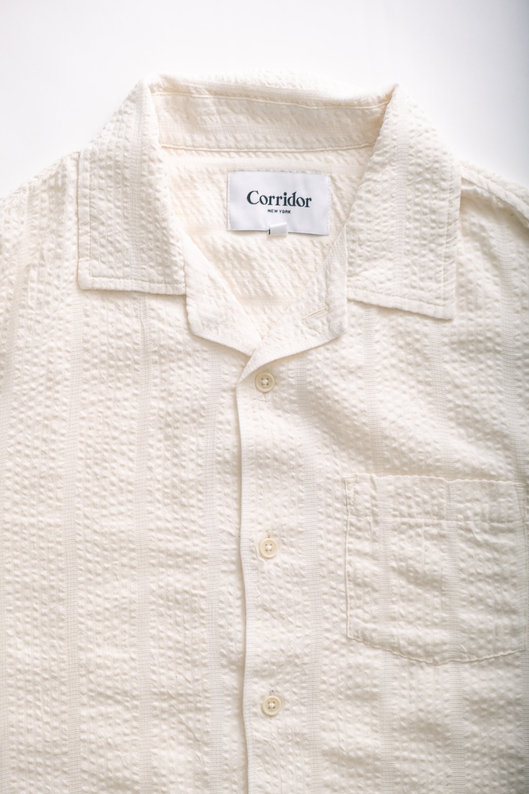 STRIPED SEERSUCKER - WHITE