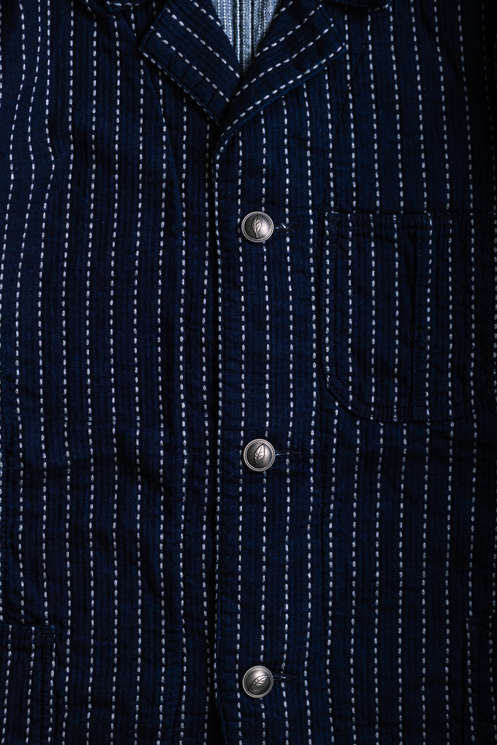 STITCH STRIPE WORK JACKET - INDIGO