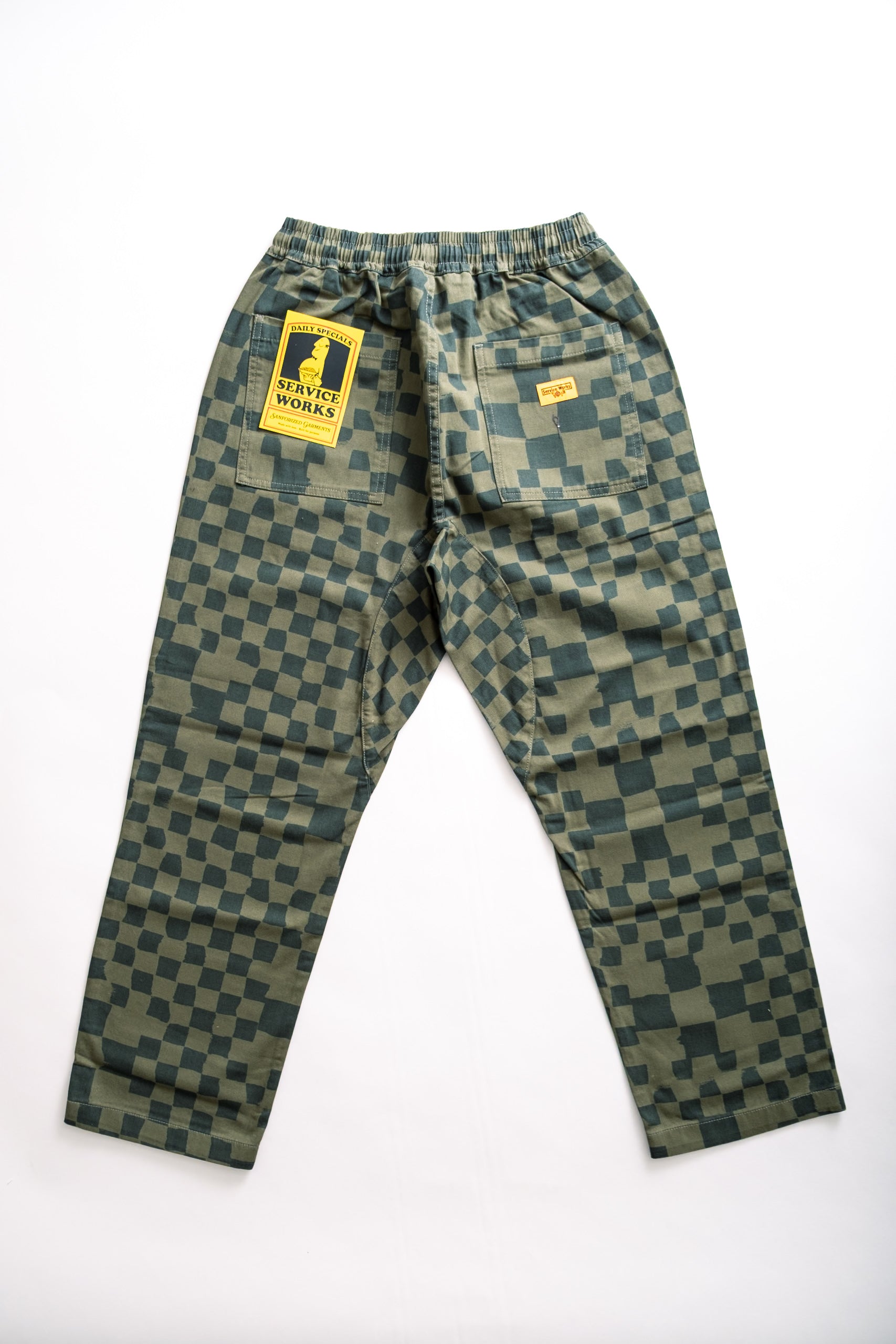CHEF PANT - OLIVE CHECKER