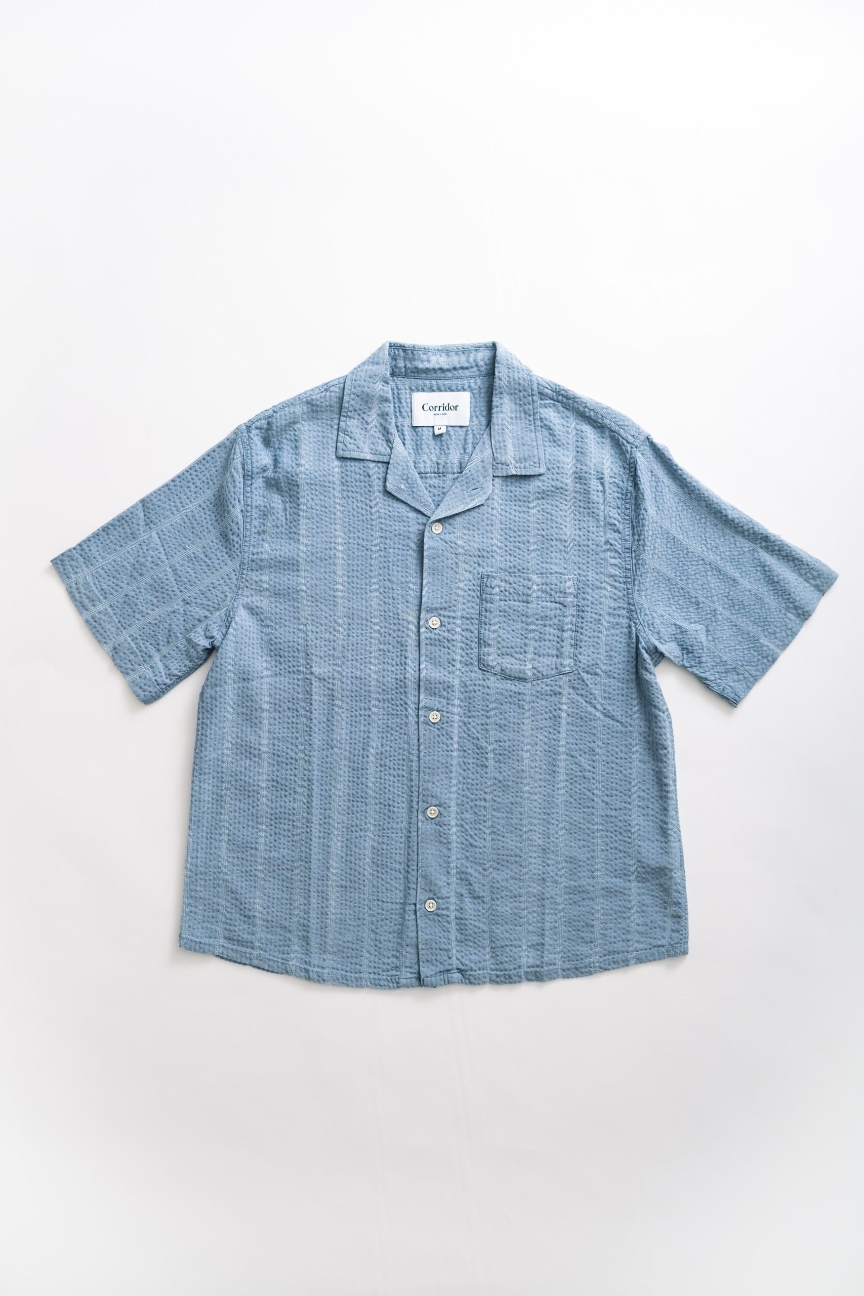 STRIPED SEERSUCKER - INDIGO