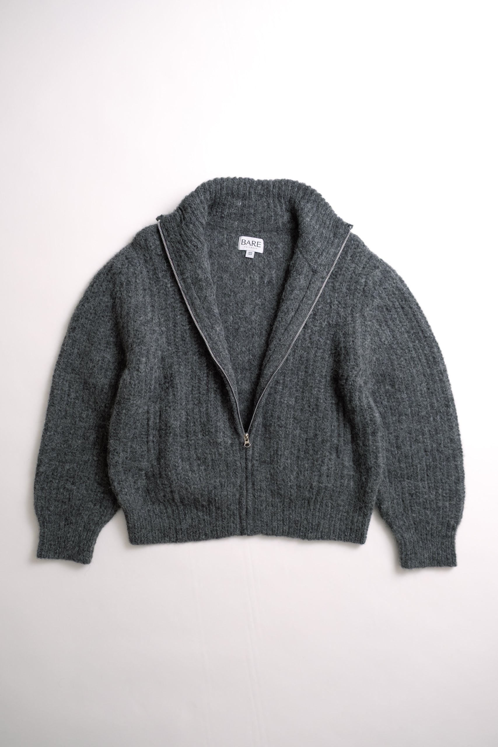 ALPACA RIB ZIP - STONE