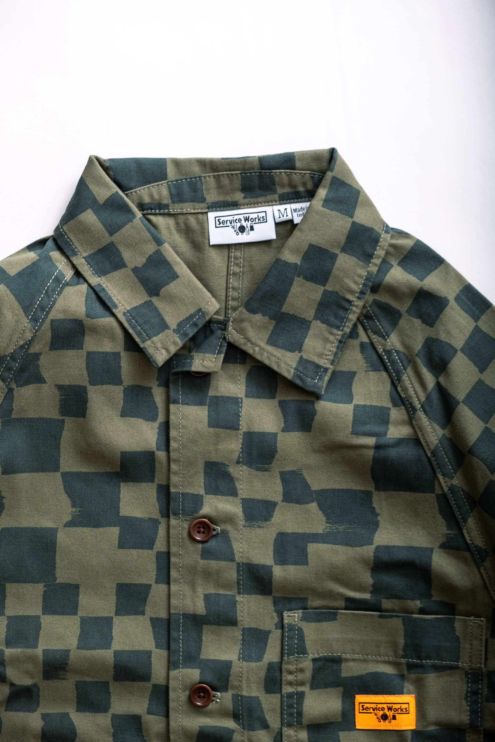 FRONT OF HOUSE - OLIVE CHECK