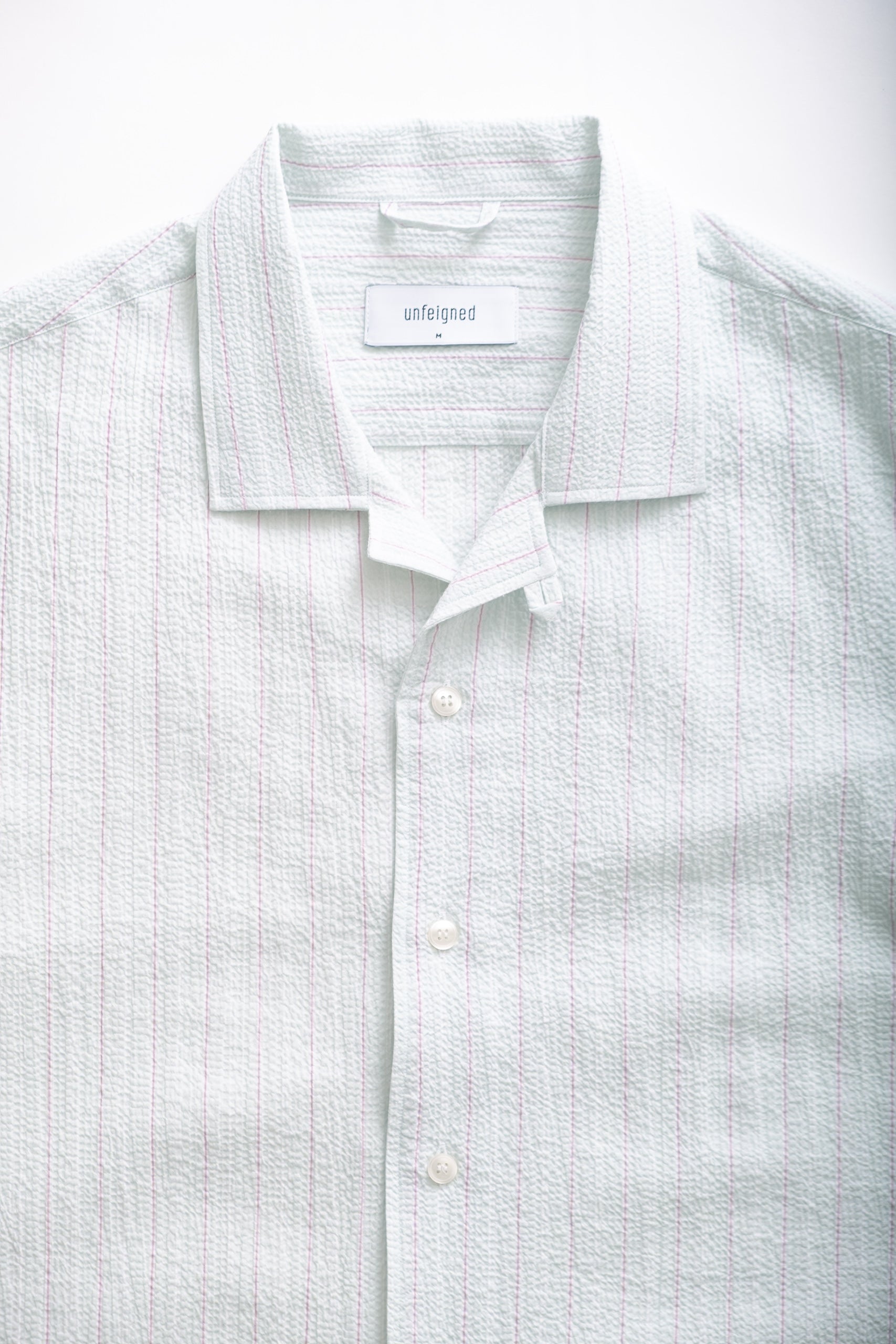 SS SEERSUCKER - GREEN/PINK STRIPE