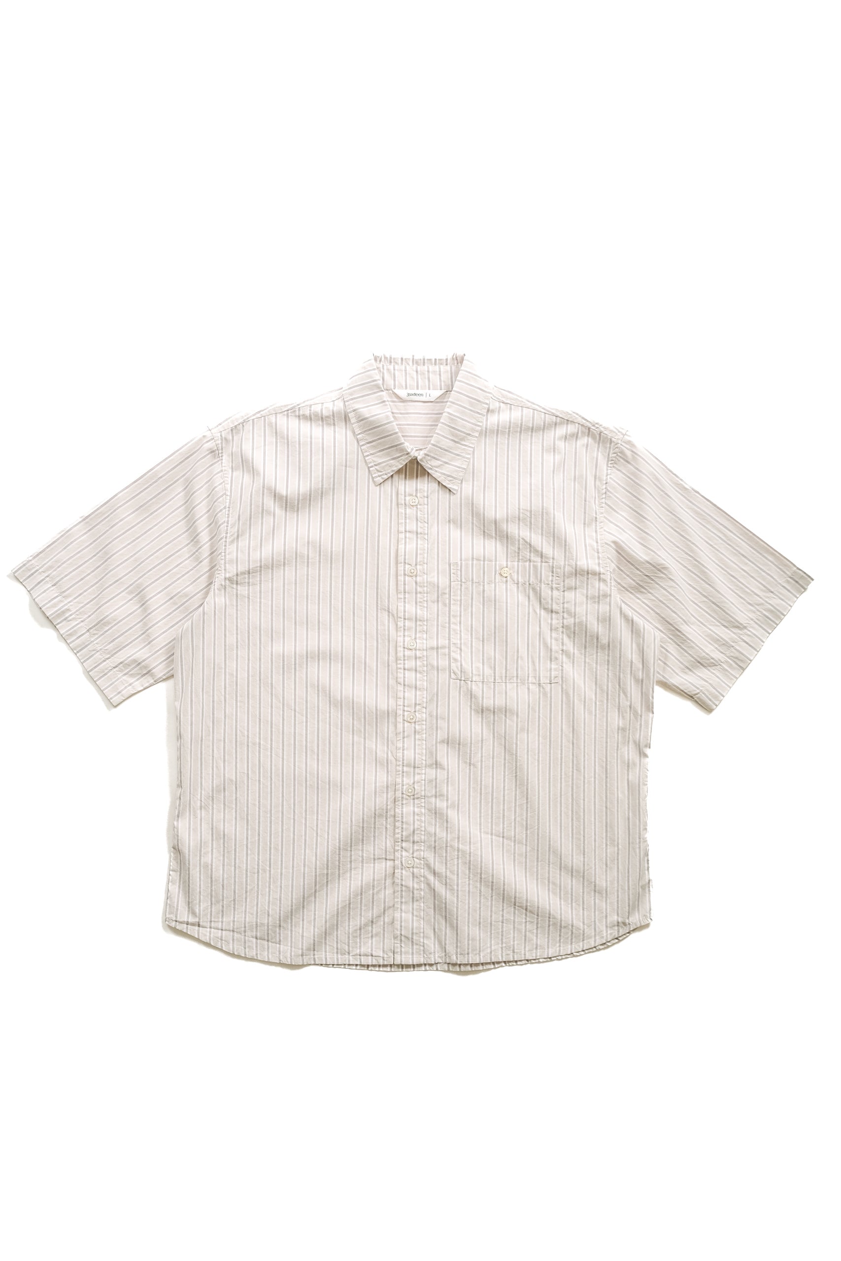 SS COMMUTER SHIRT - TAN STRIPE