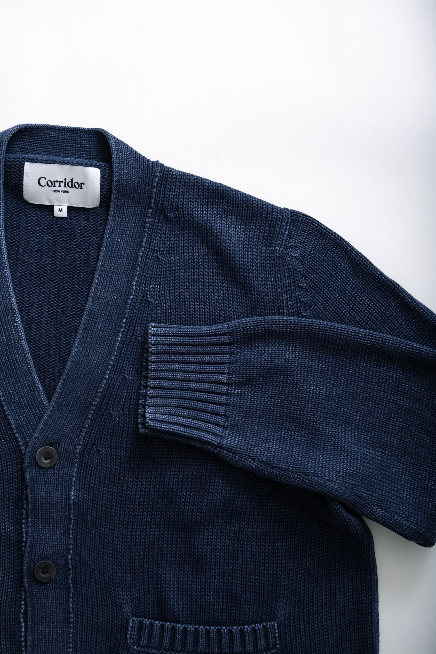 ACID WASH CARDIGAN - MIDNIGHT
