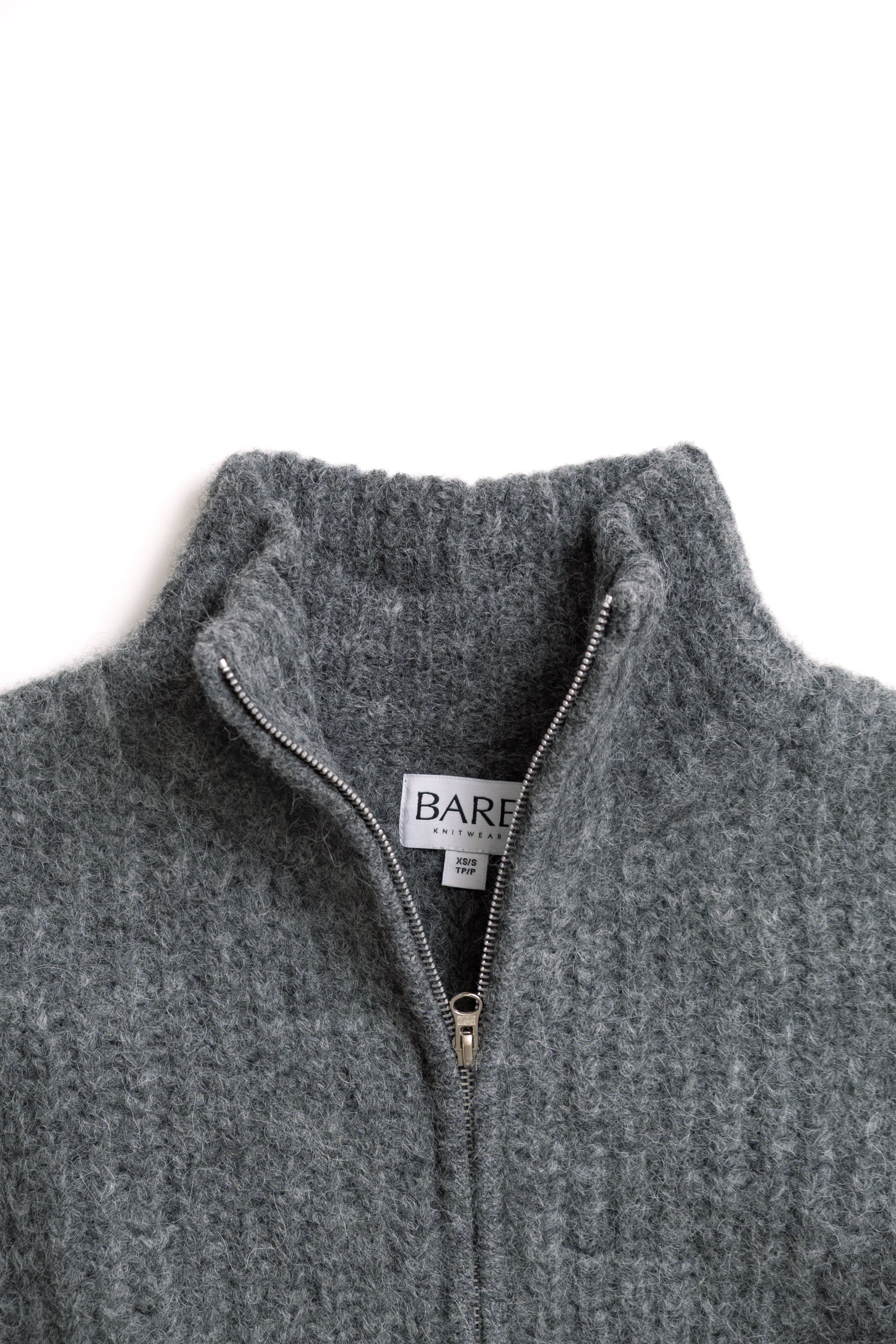 ALPACA RIB ZIP - STONE