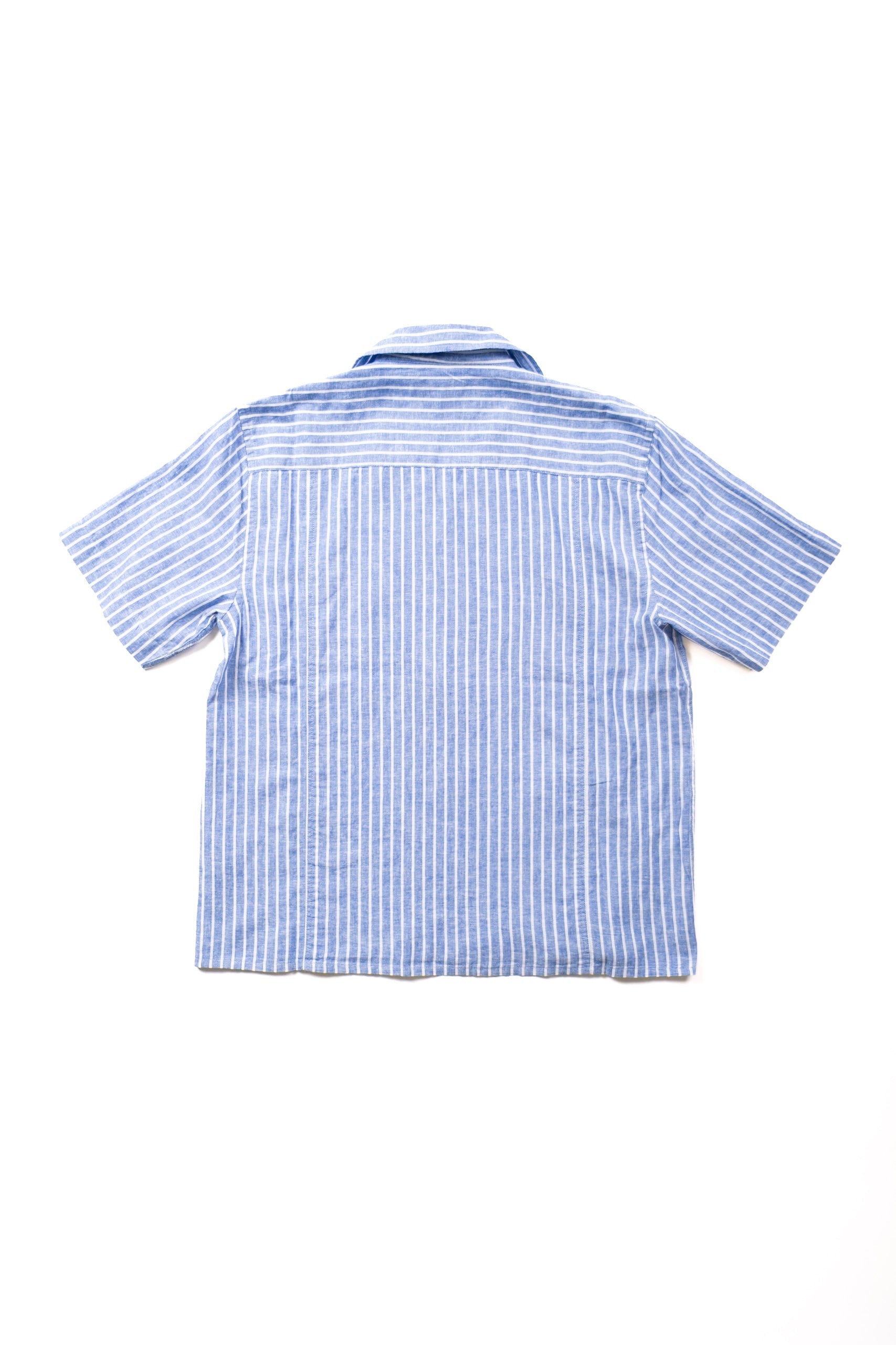 LINEN STRIPE SS - BLUE
