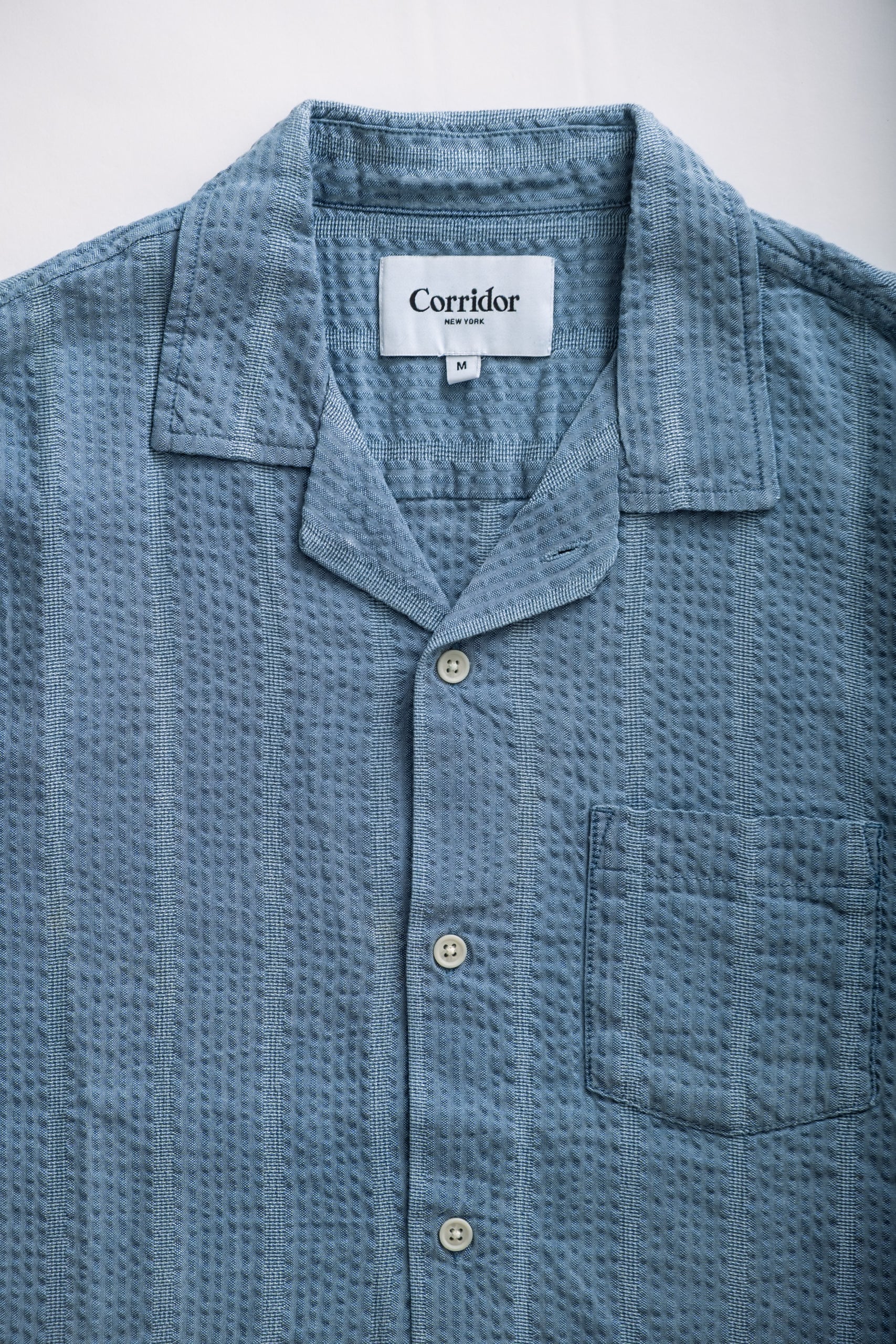 STRIPED SEERSUCKER - INDIGO