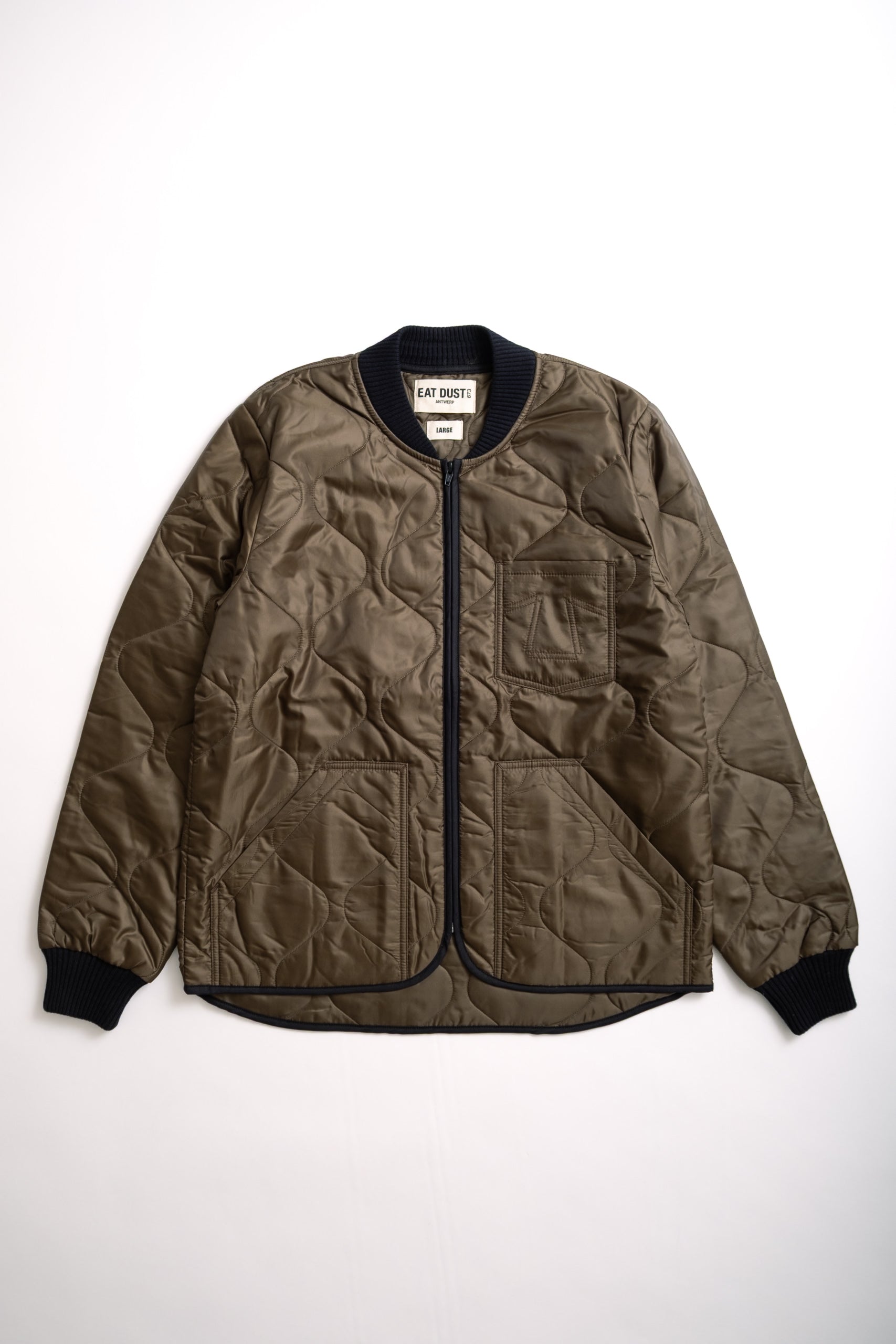QUILTED NYLON JACKET - KHAKI