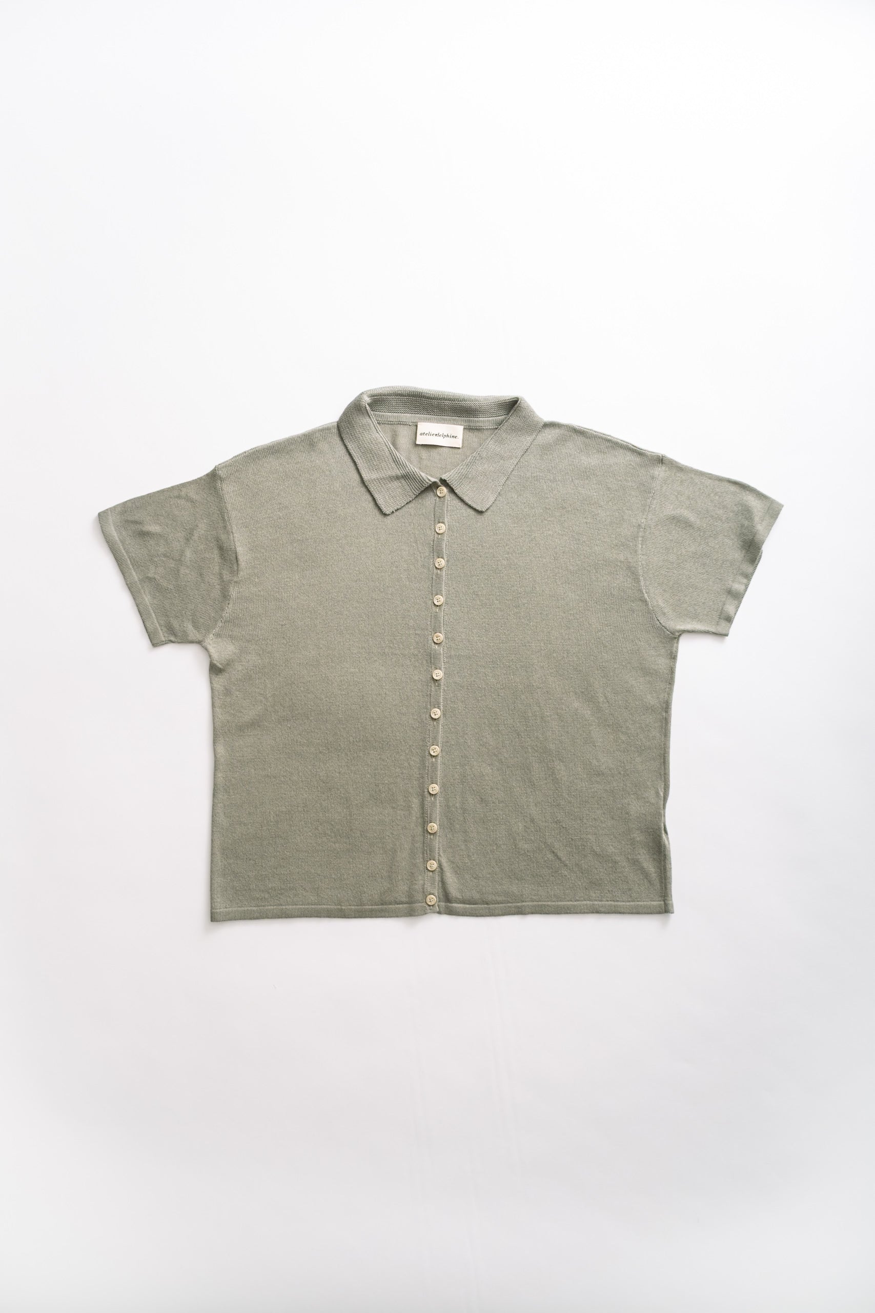 HIGH GAUGE KNIT BLOUSE - SAGE