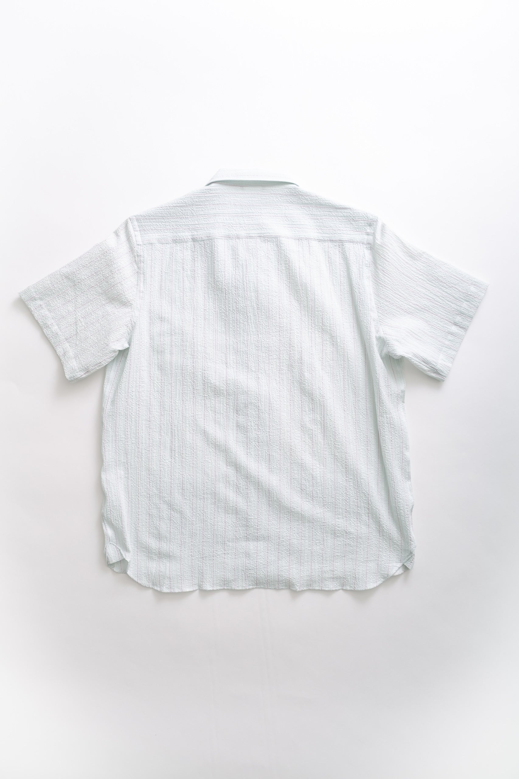 SS SEERSUCKER - GREEN/PINK STRIPE