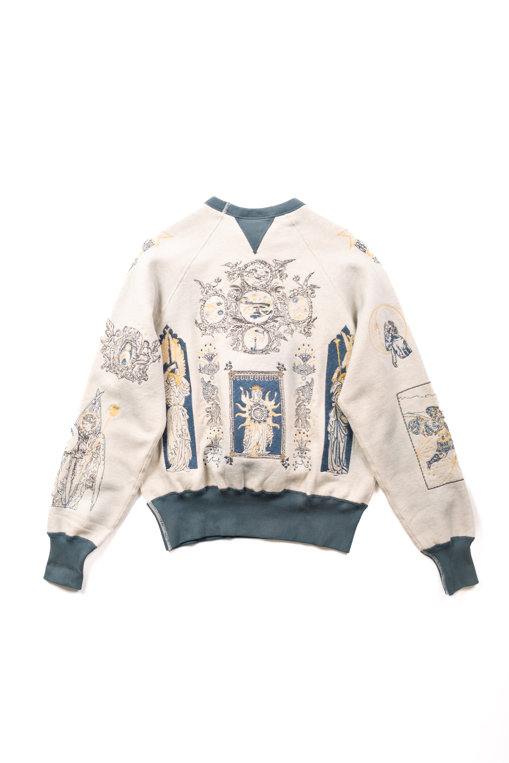 LA LUNA CREW - TEAL/OATMEAL