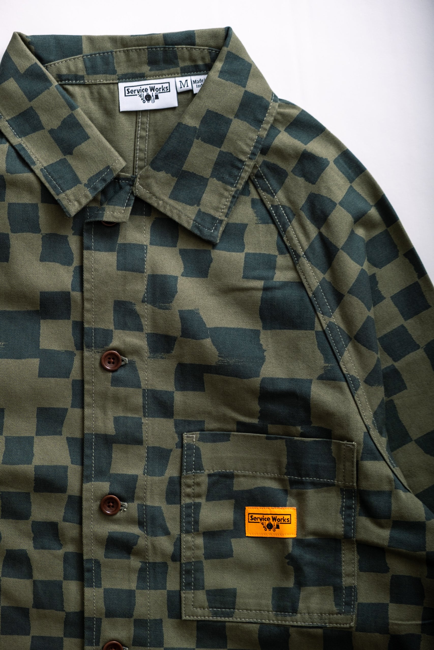 FRONT OF HOUSE - OLIVE CHECK