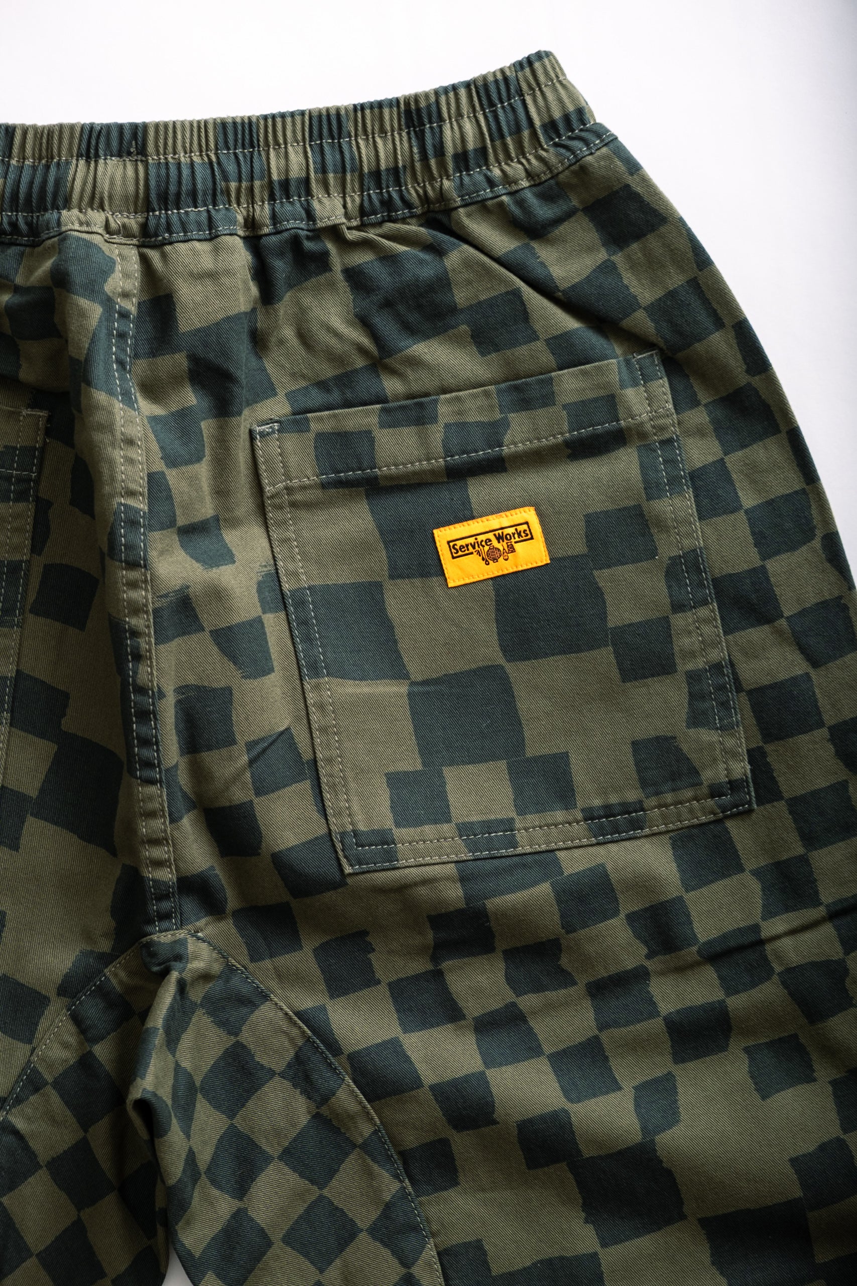 CHEF PANT - OLIVE CHECKER