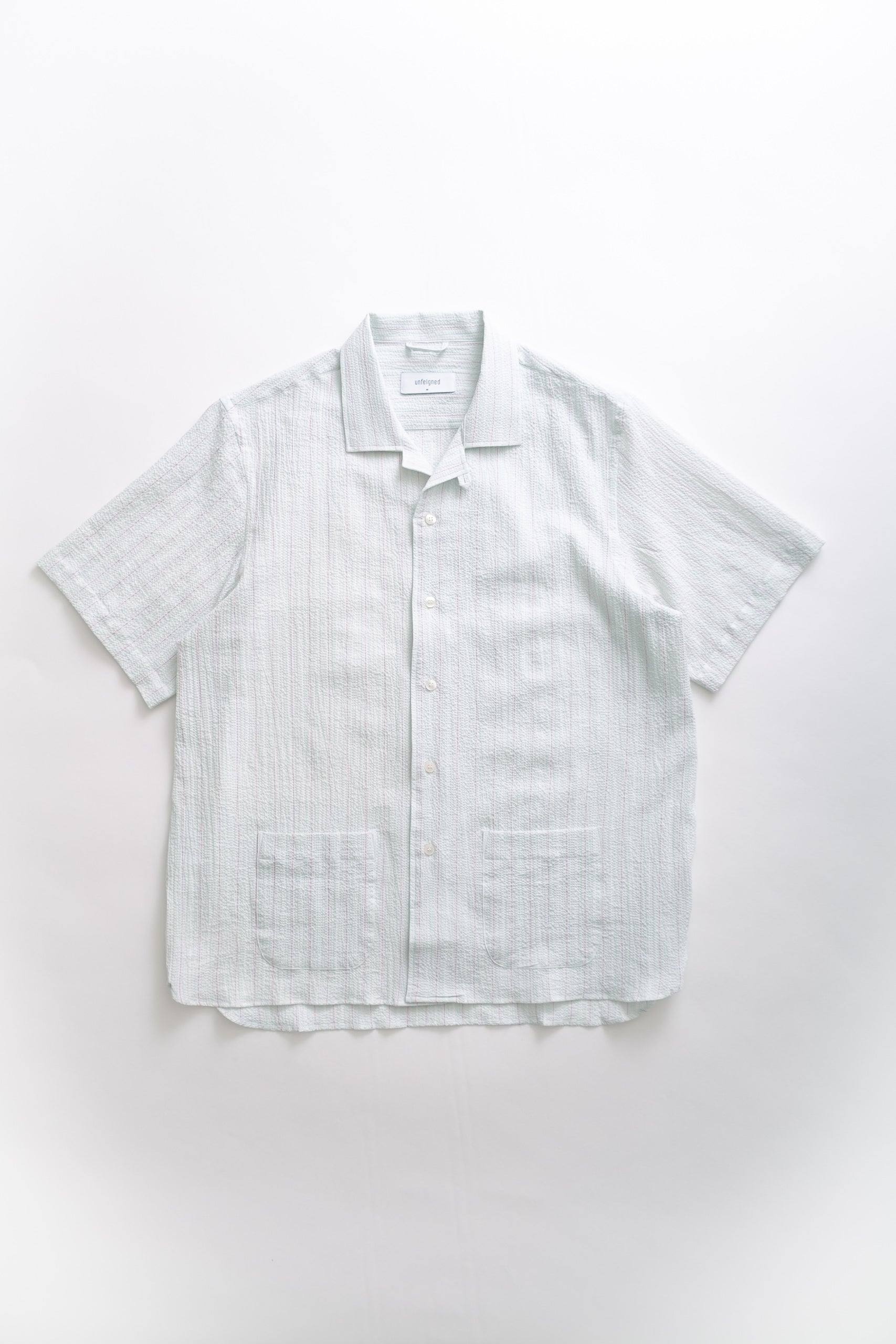 SS SEERSUCKER - GREEN/PINK STRIPE