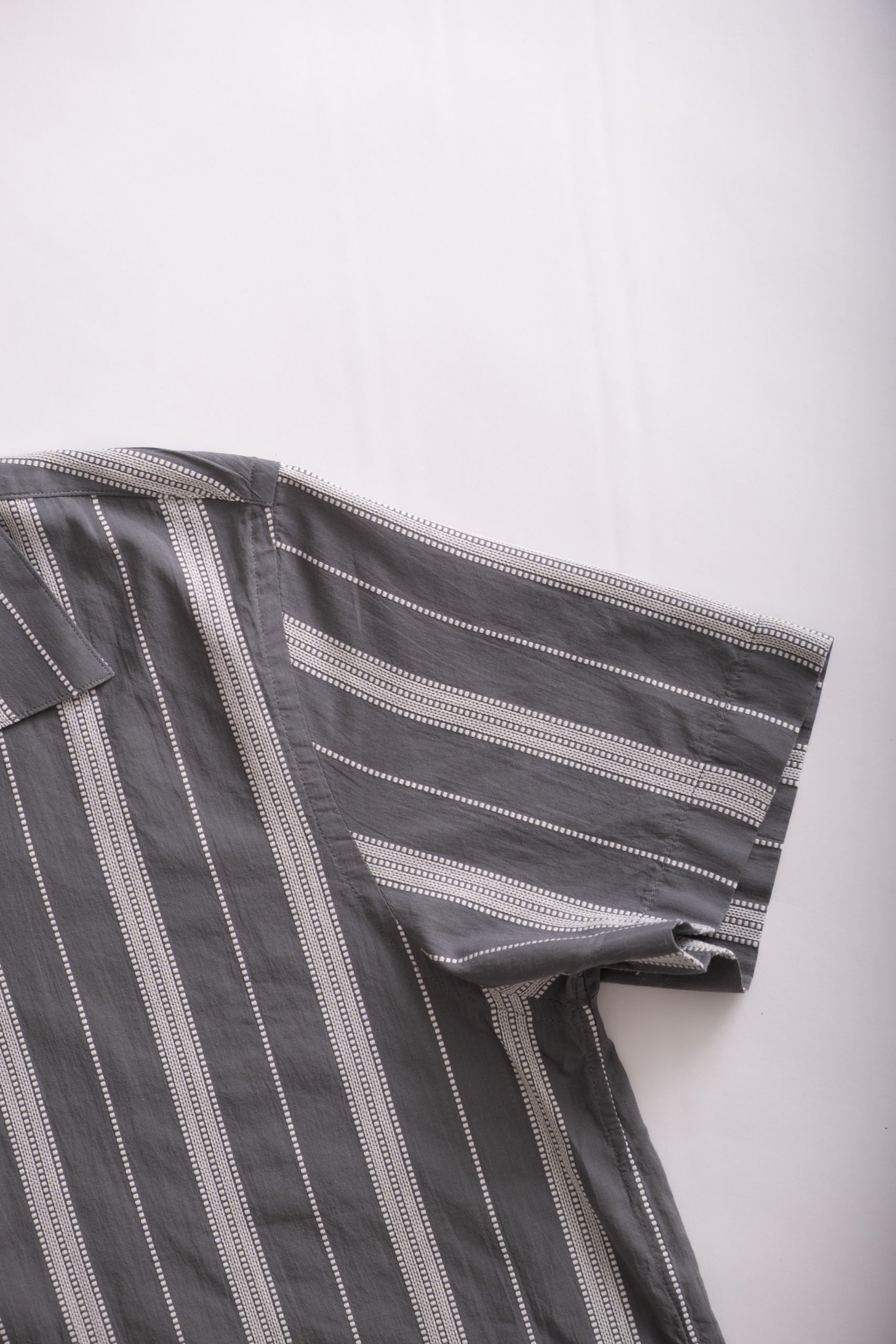CABANA SHIRT - SAGE TICKING STRIPE
