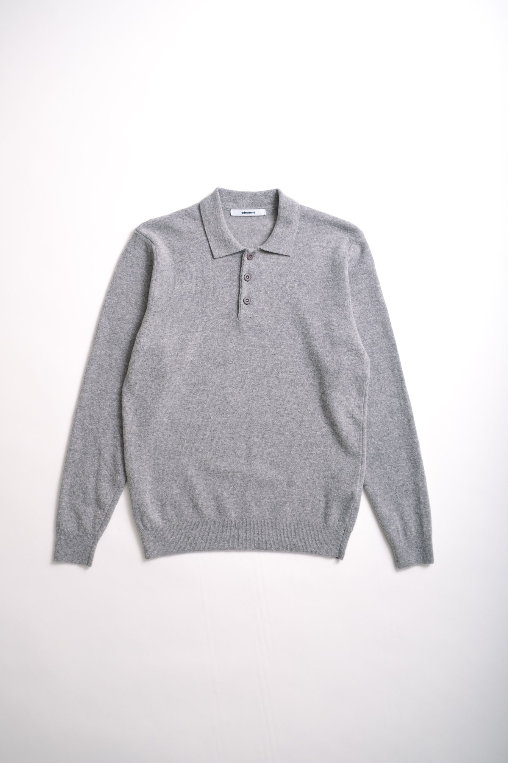WOOL POLO - GREY MELANGE