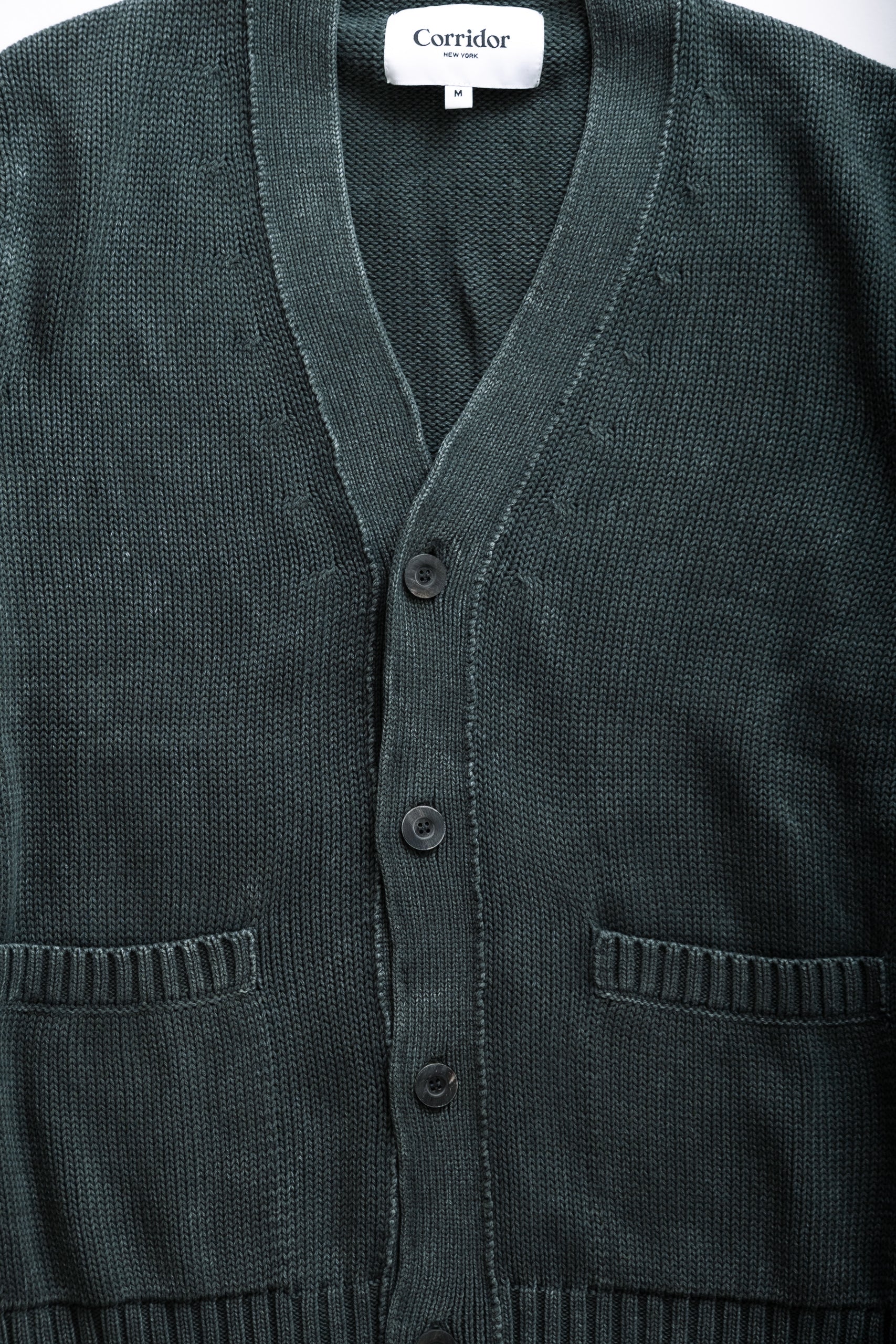 ACID WASH CARDIGAN - GREEN
