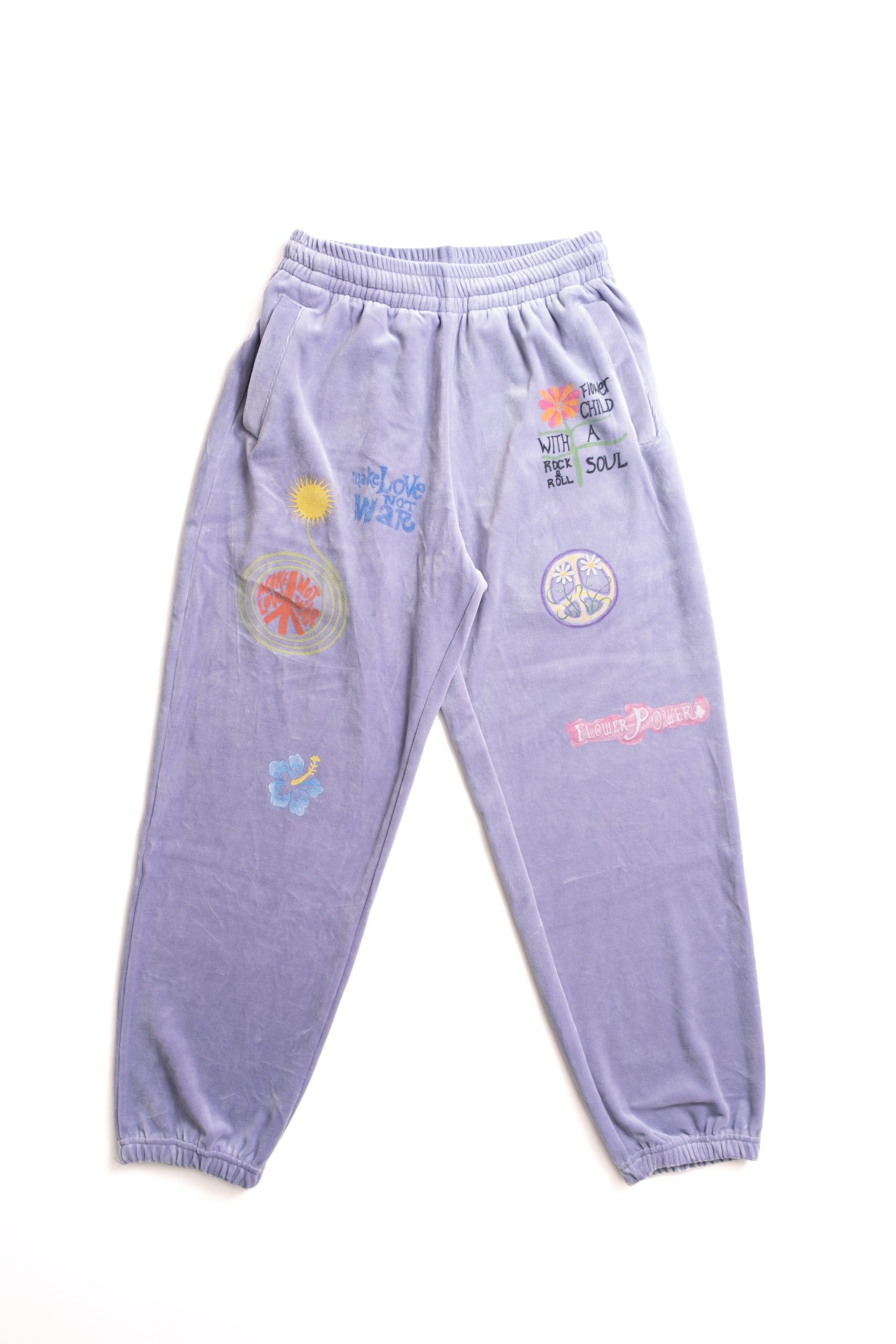 FLOWER POWER PANTS - PURPLE
