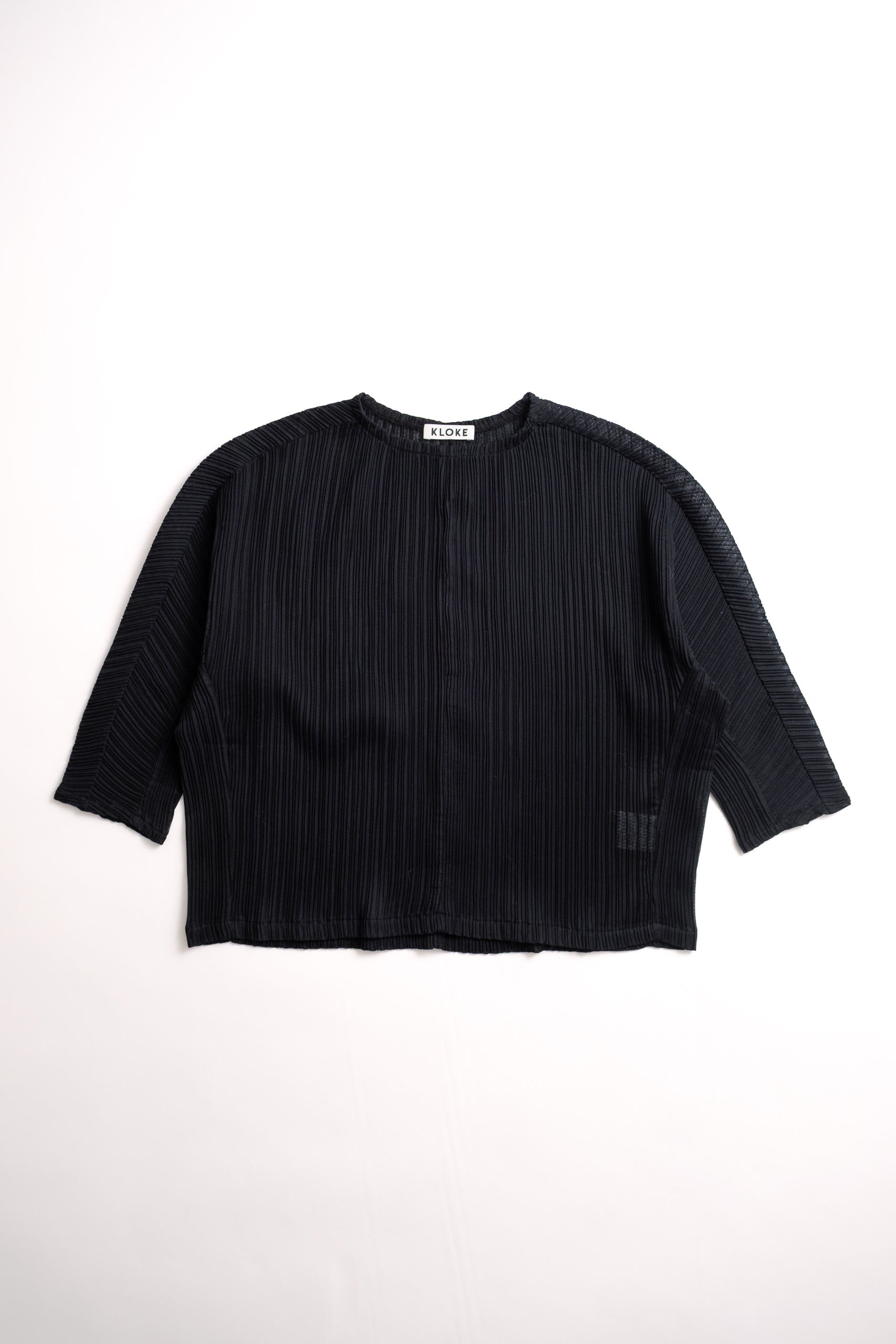 ORCUS PLEATED TOP - BLACK