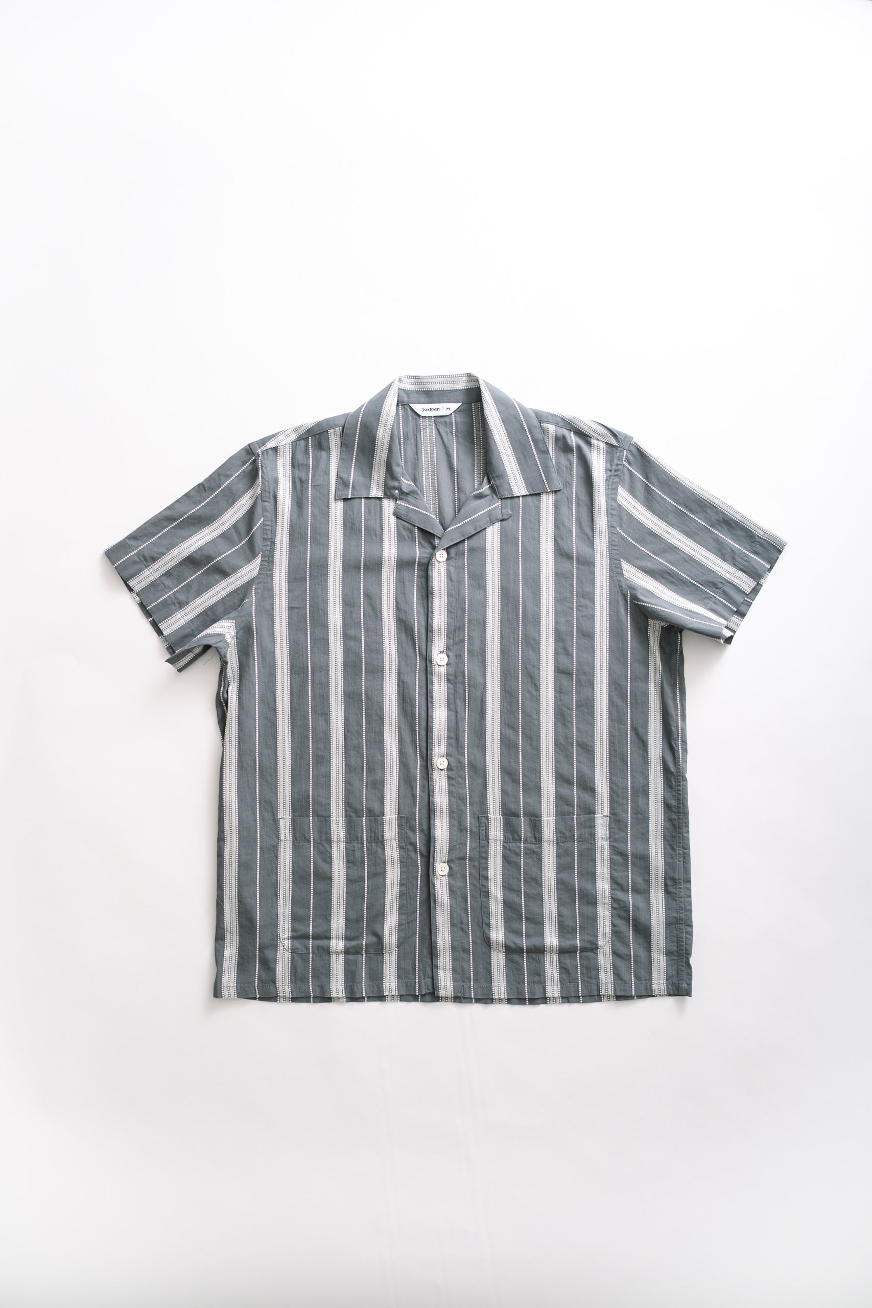 CABANA SHIRT - SAGE TICKING STRIPE