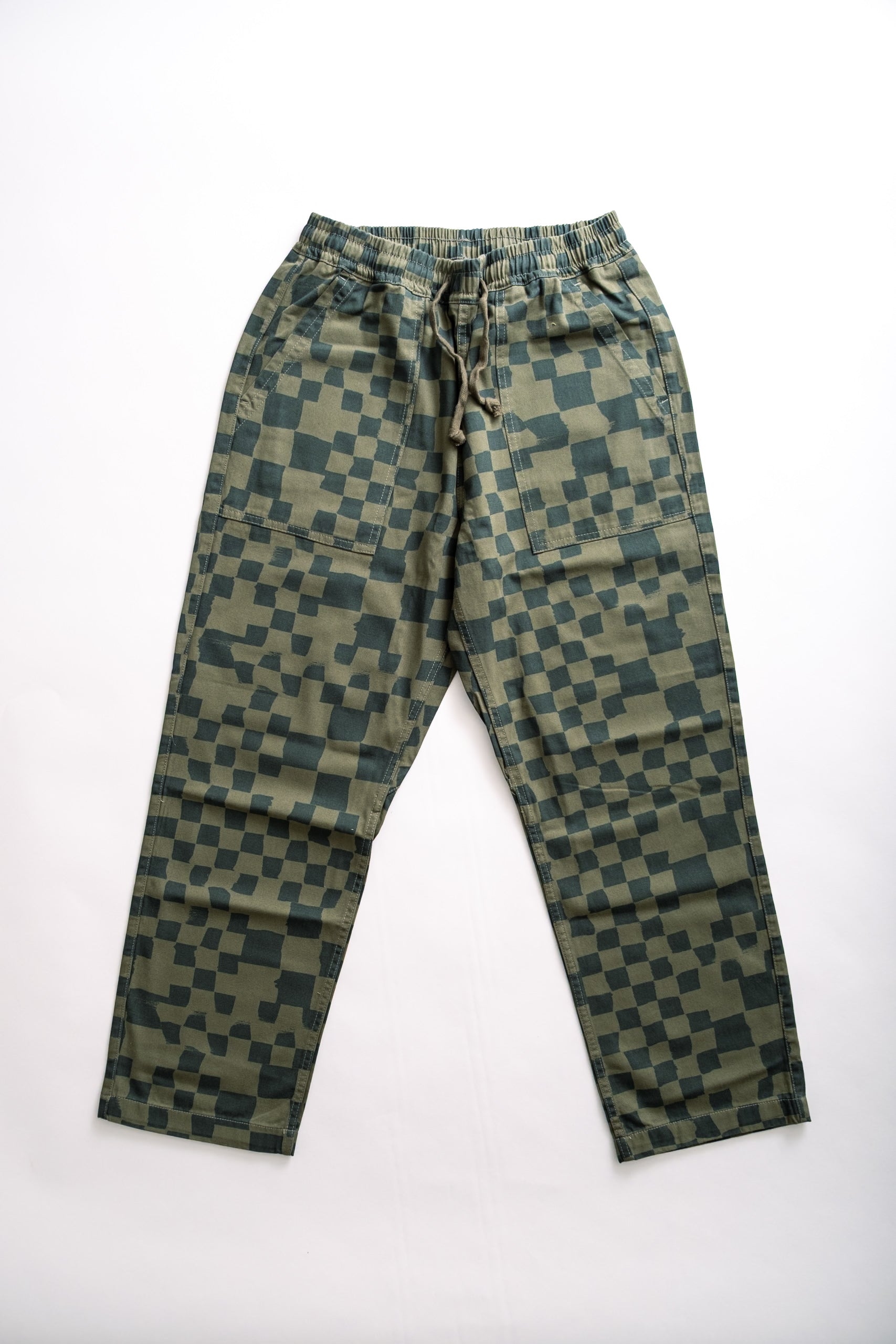 CHEF PANT - OLIVE CHECKER