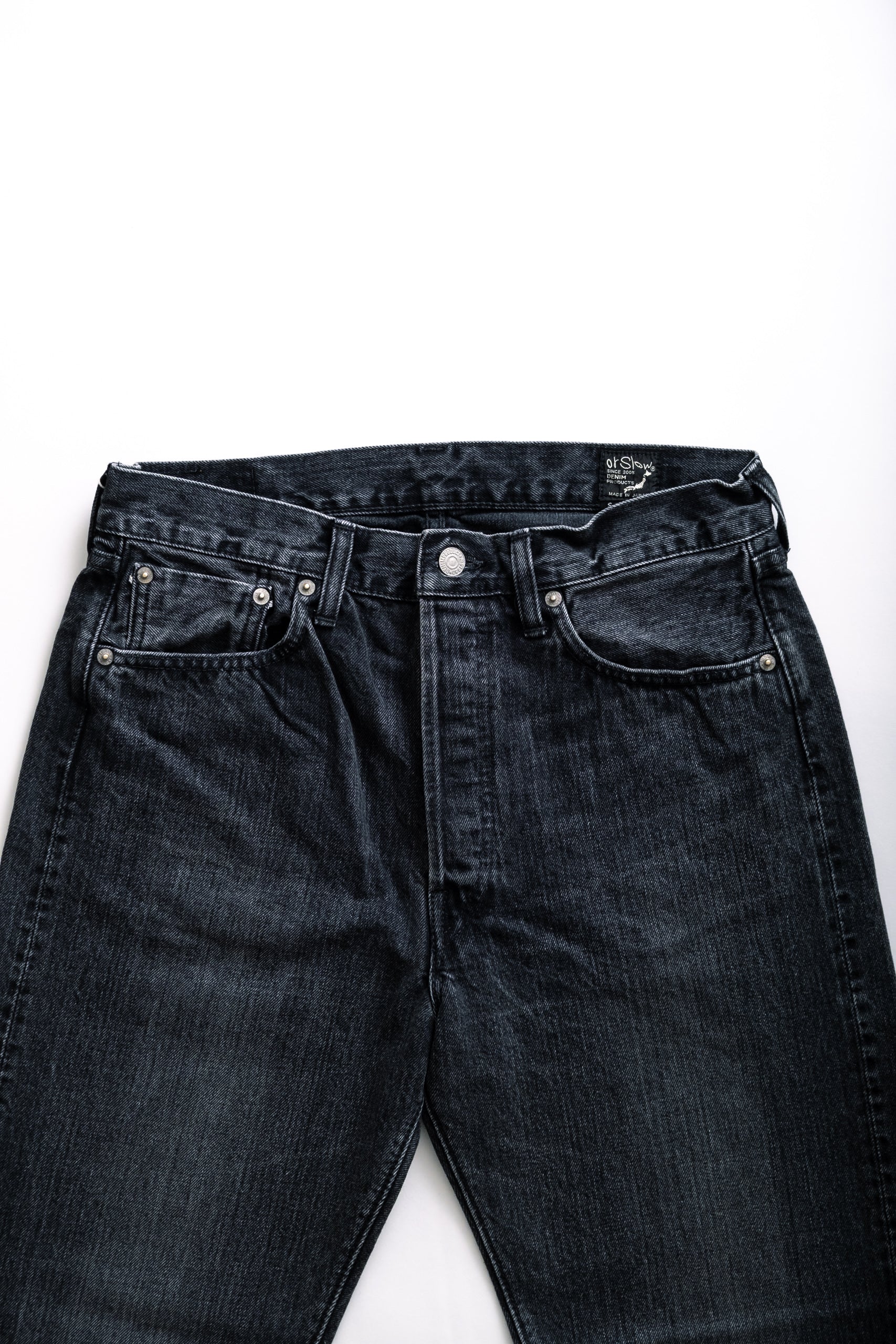 105 STANDARD SELVEDGE BLACK DENIM STONE