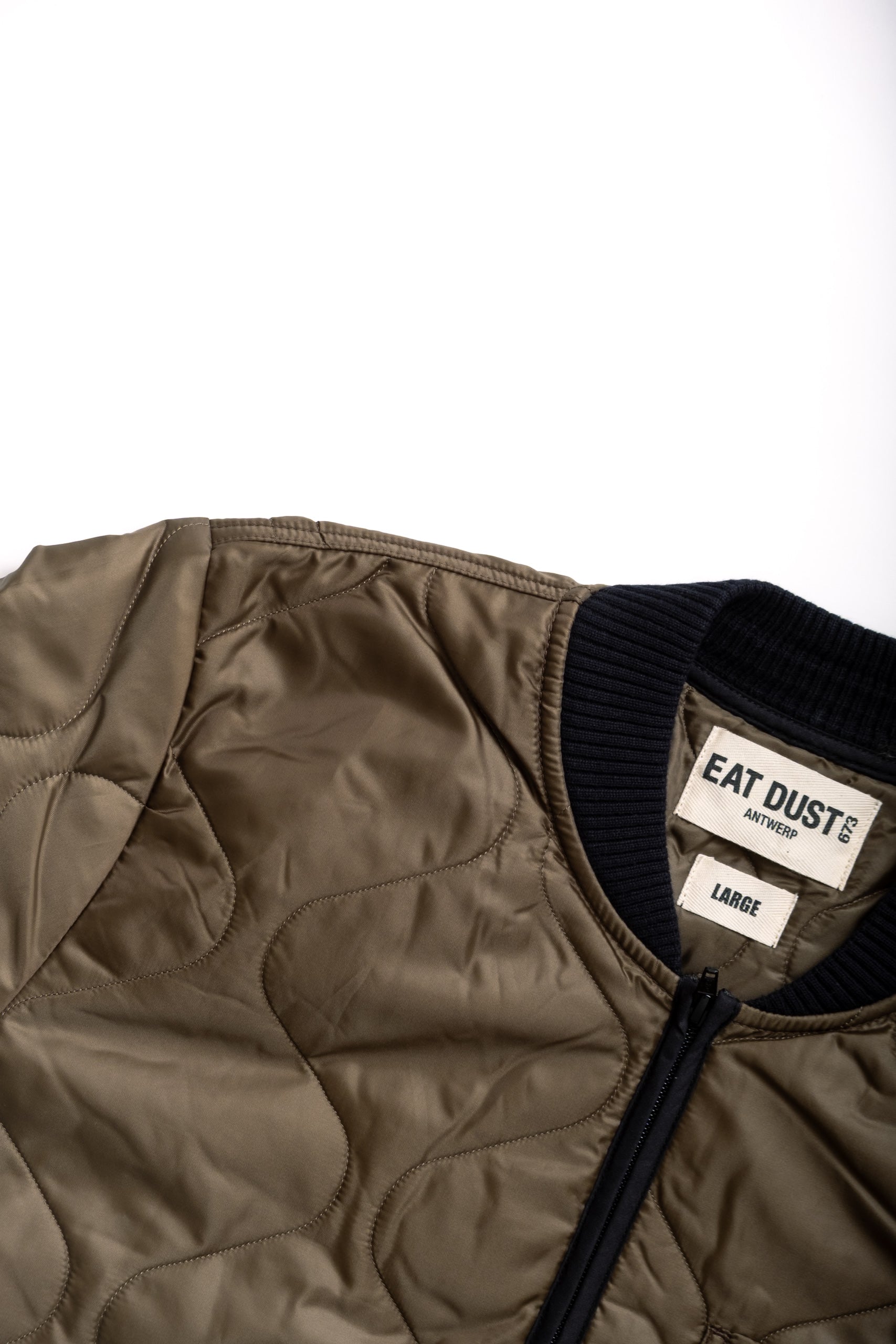 QUILTED NYLON JACKET - KHAKI
