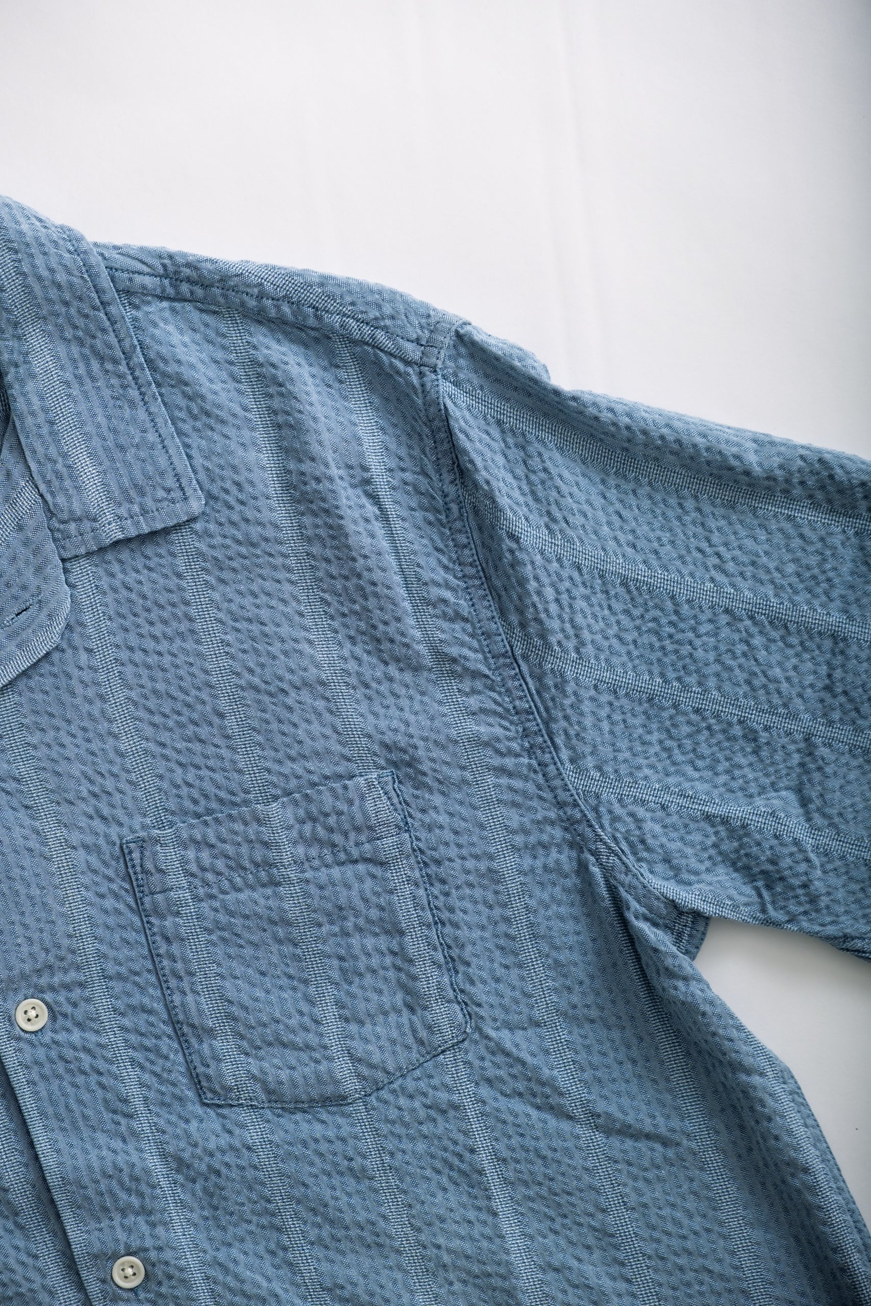 STRIPED SEERSUCKER - INDIGO