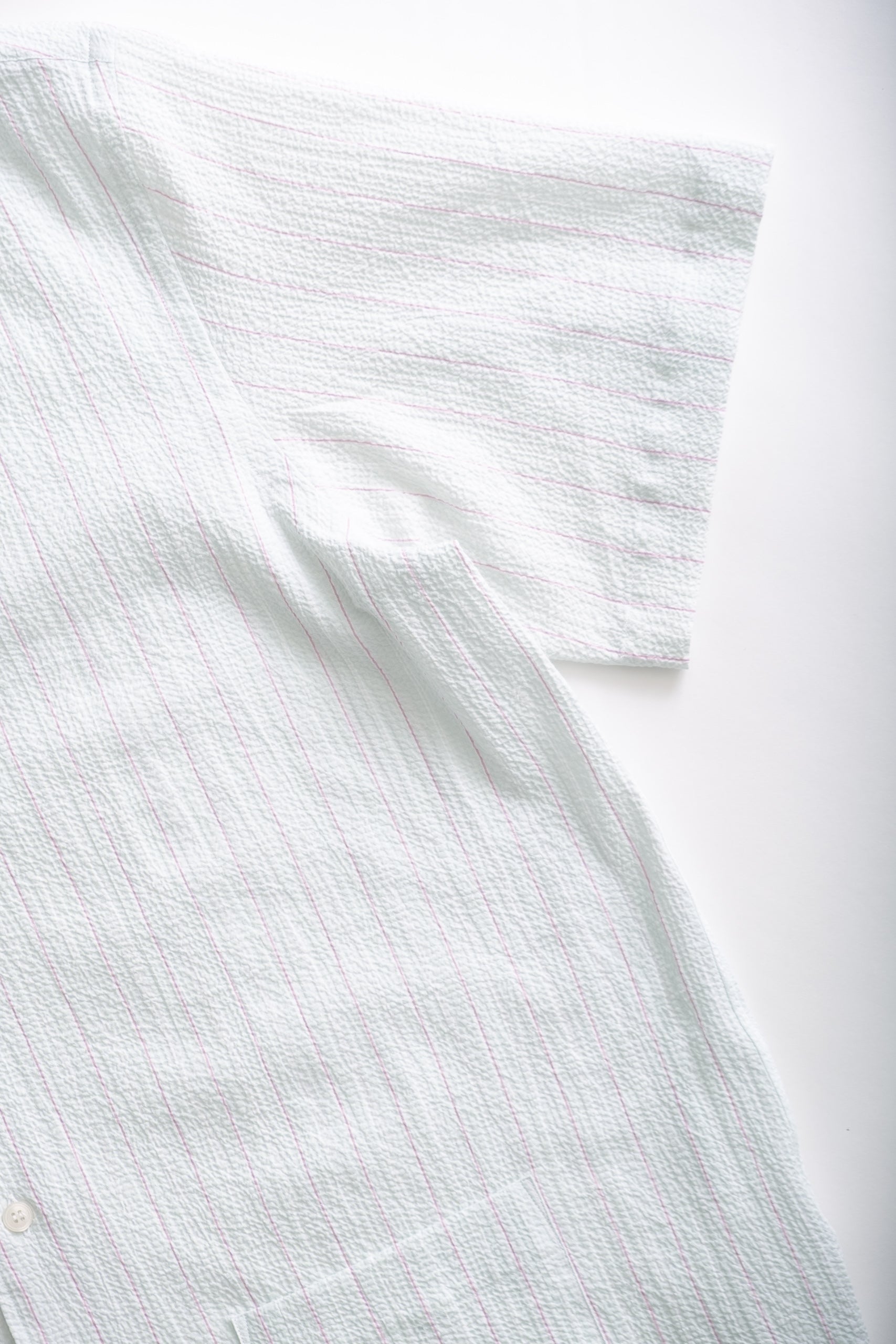 SS SEERSUCKER - GREEN/PINK STRIPE