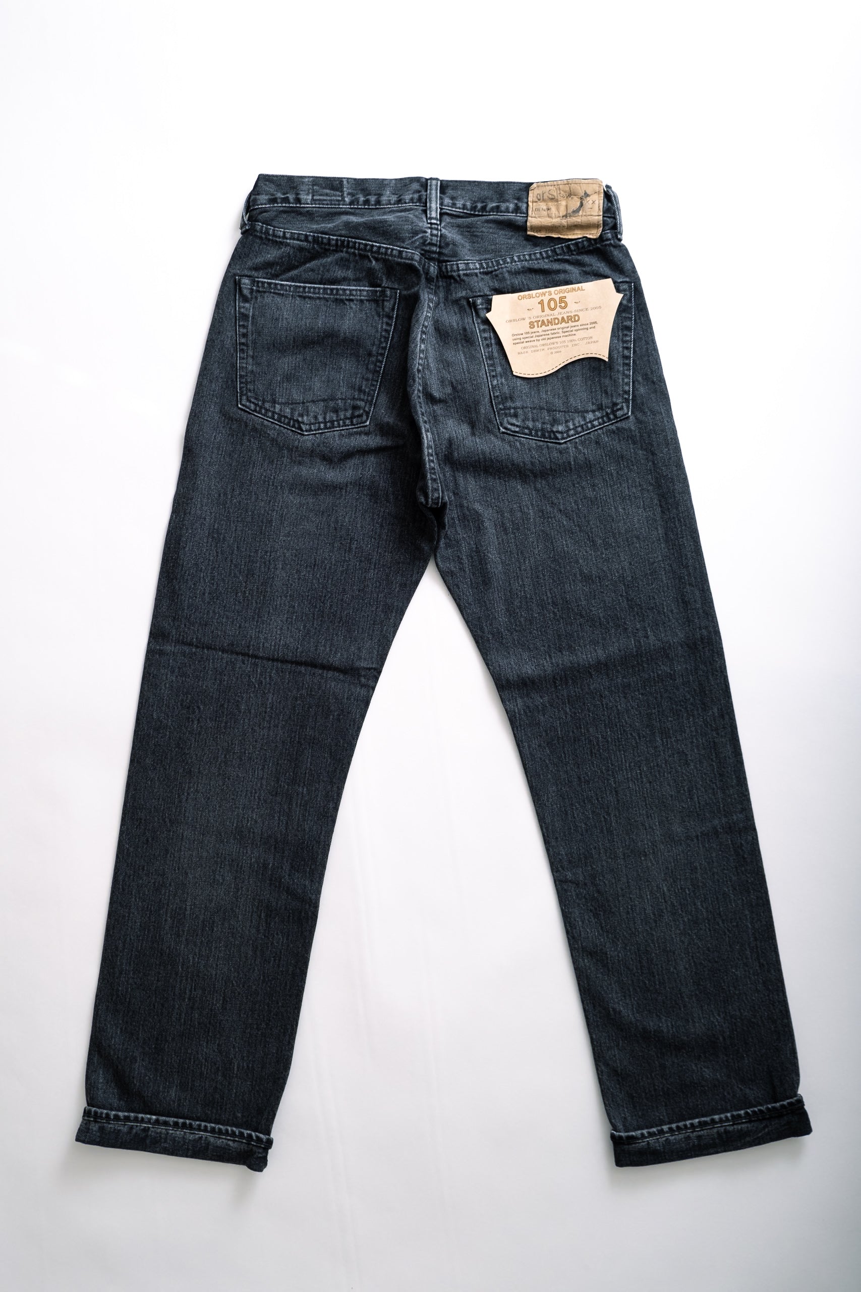 105 STANDARD SELVEDGE BLACK DENIM STONE