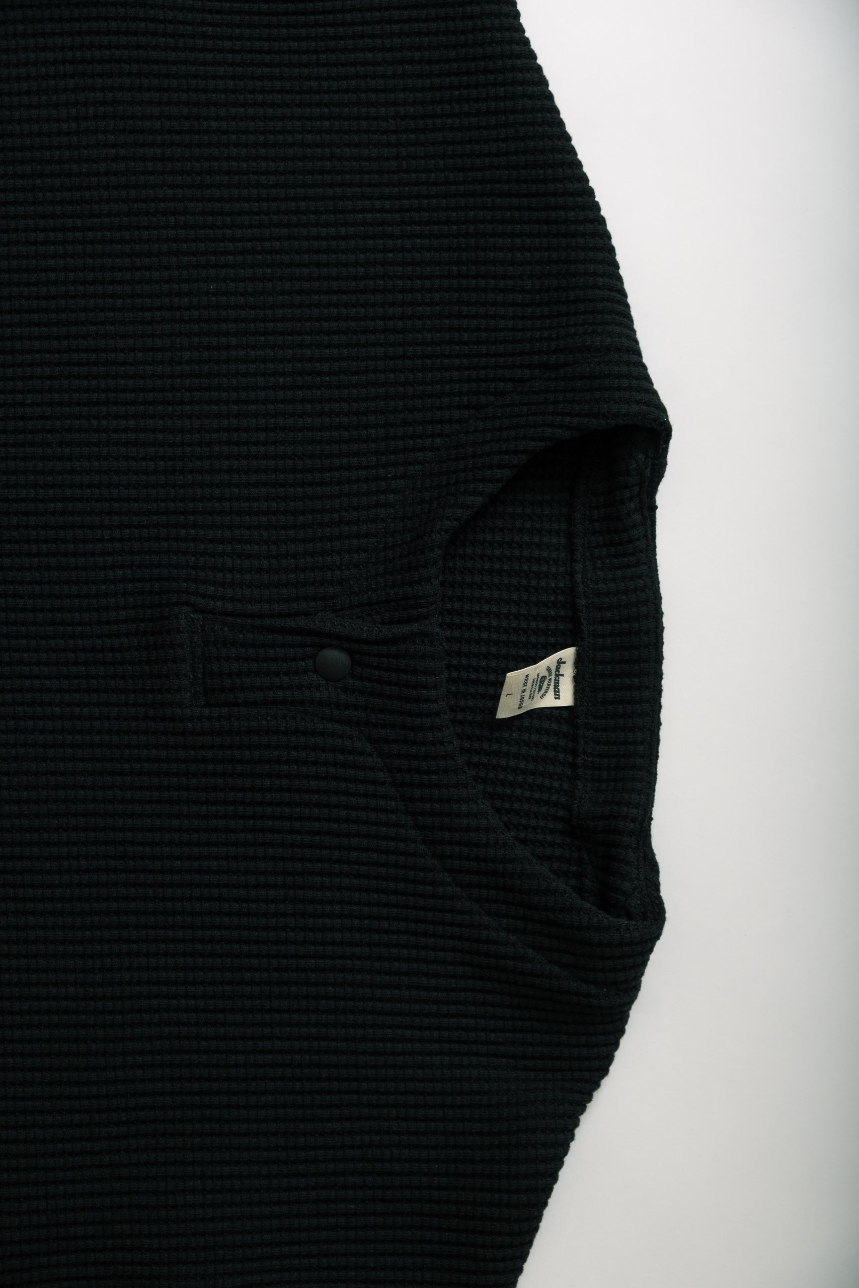 WAFFLE HIMO HENLEY - BLACK