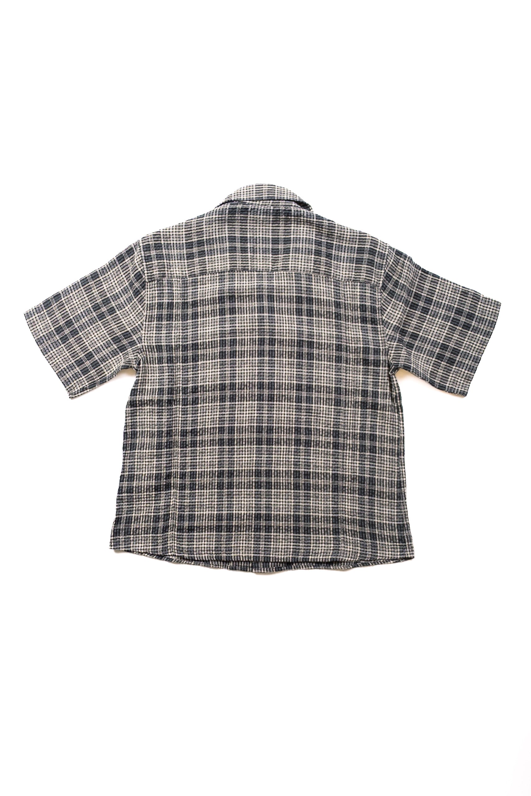 PLAID SEERSUCKER SS - BLACK