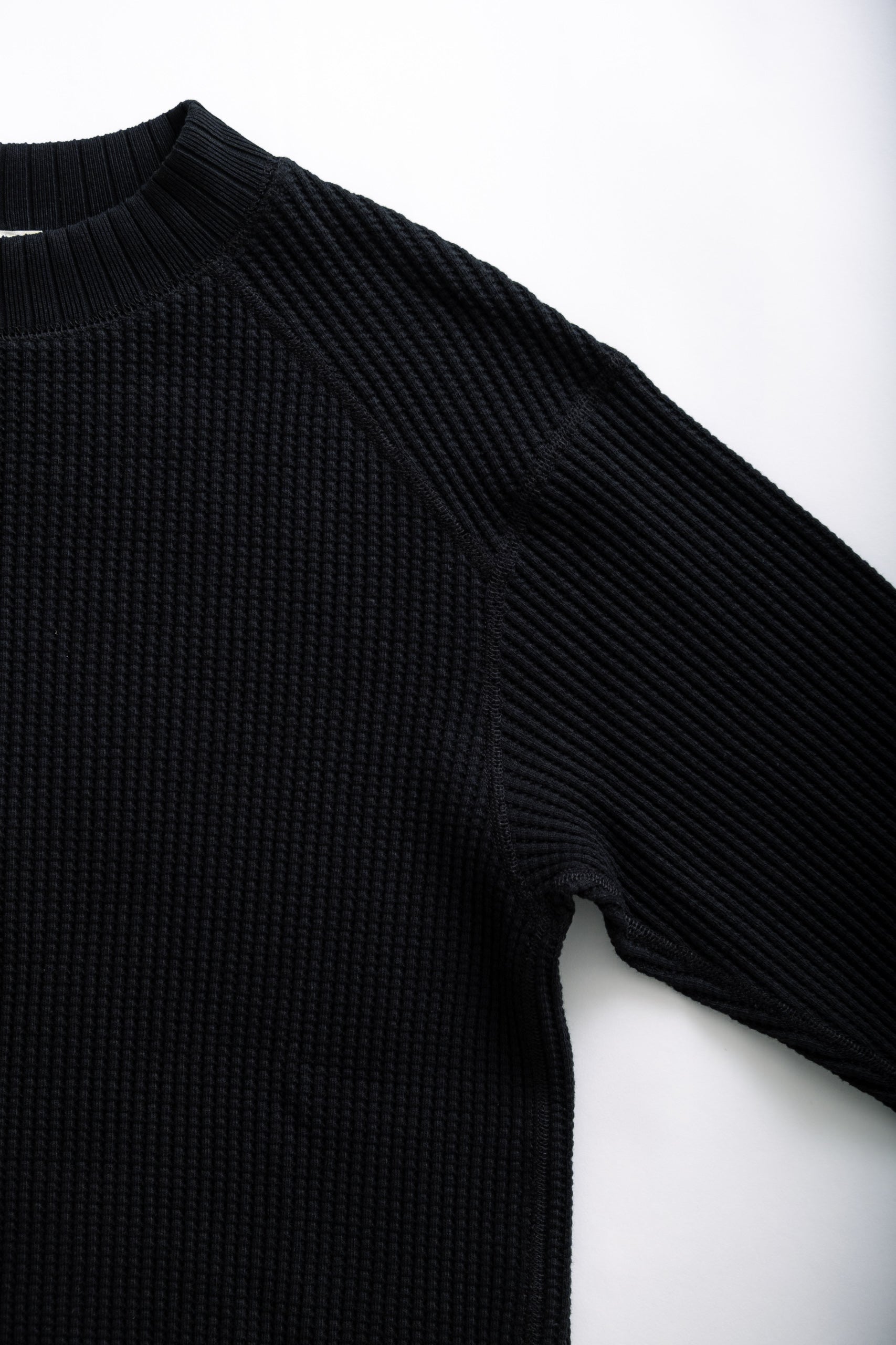 WAFFLE MIDNECK - BLACK