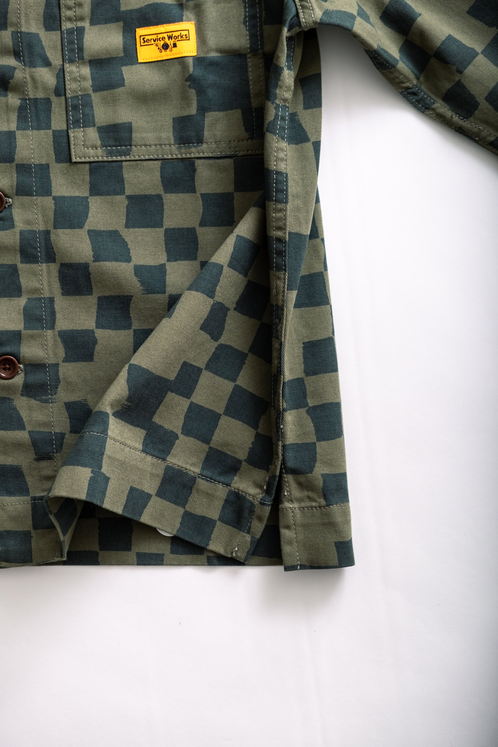 FRONT OF HOUSE - OLIVE CHECK