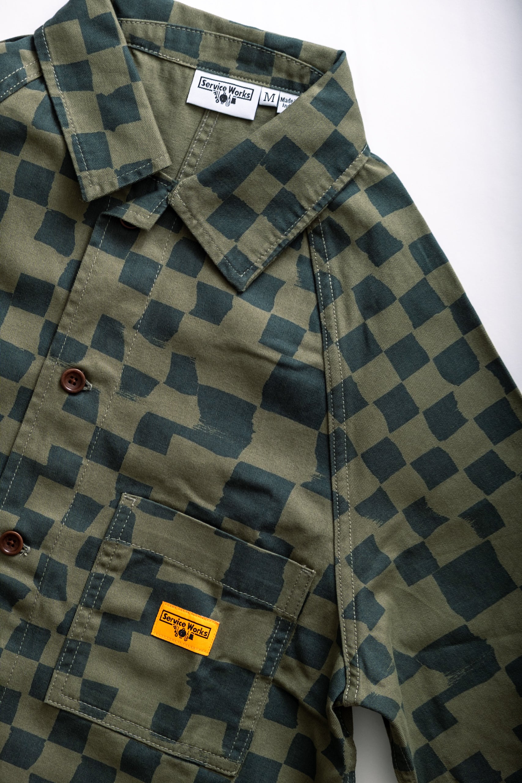 FRONT OF HOUSE - OLIVE CHECK