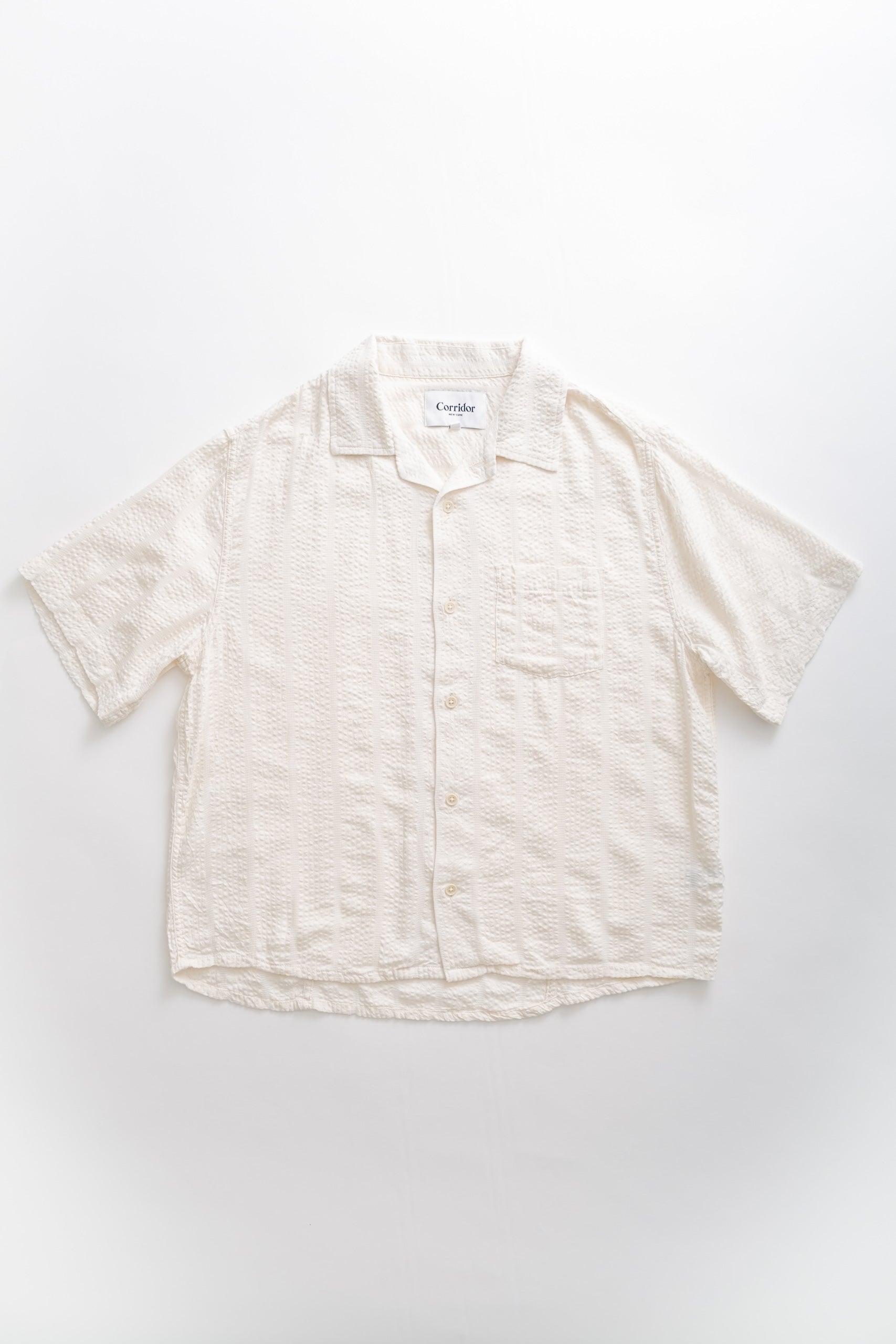 STRIPED SEERSUCKER - WHITE