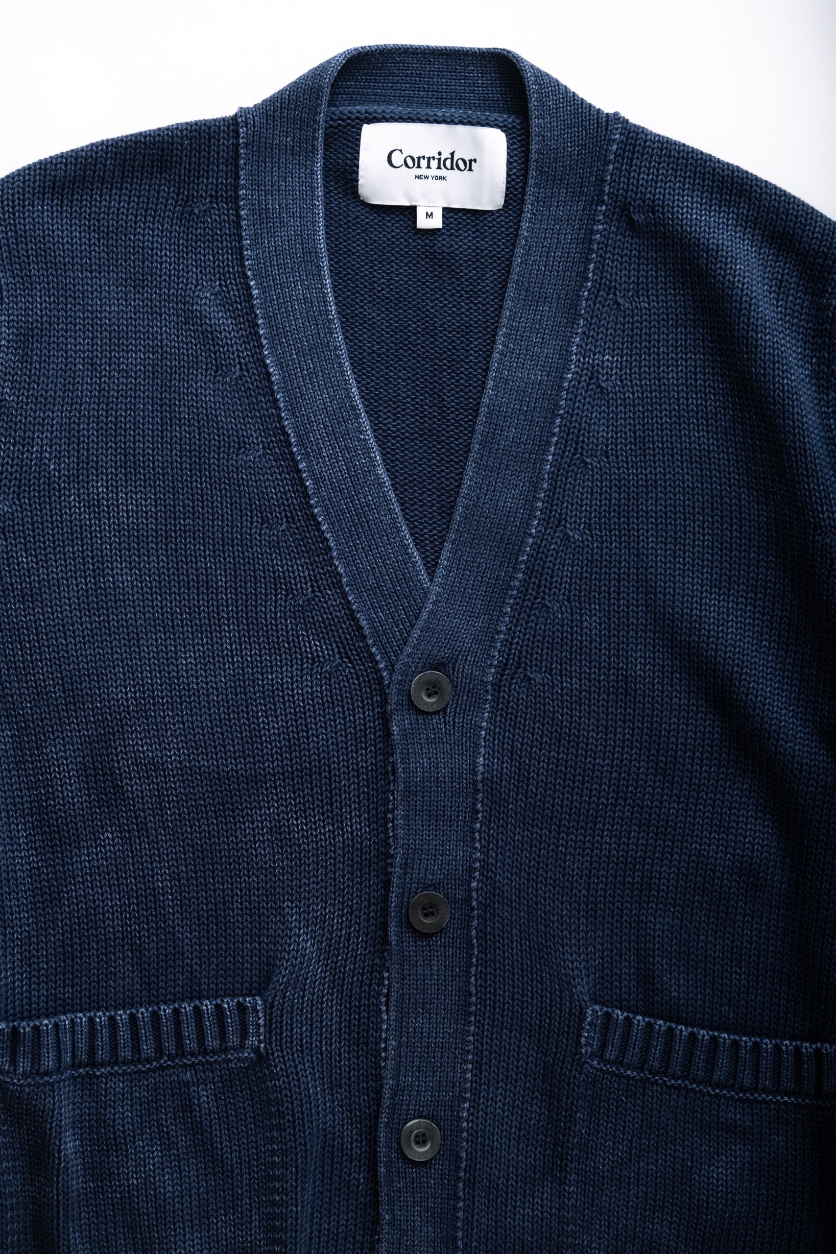 ACID WASH CARDIGAN - MIDNIGHT