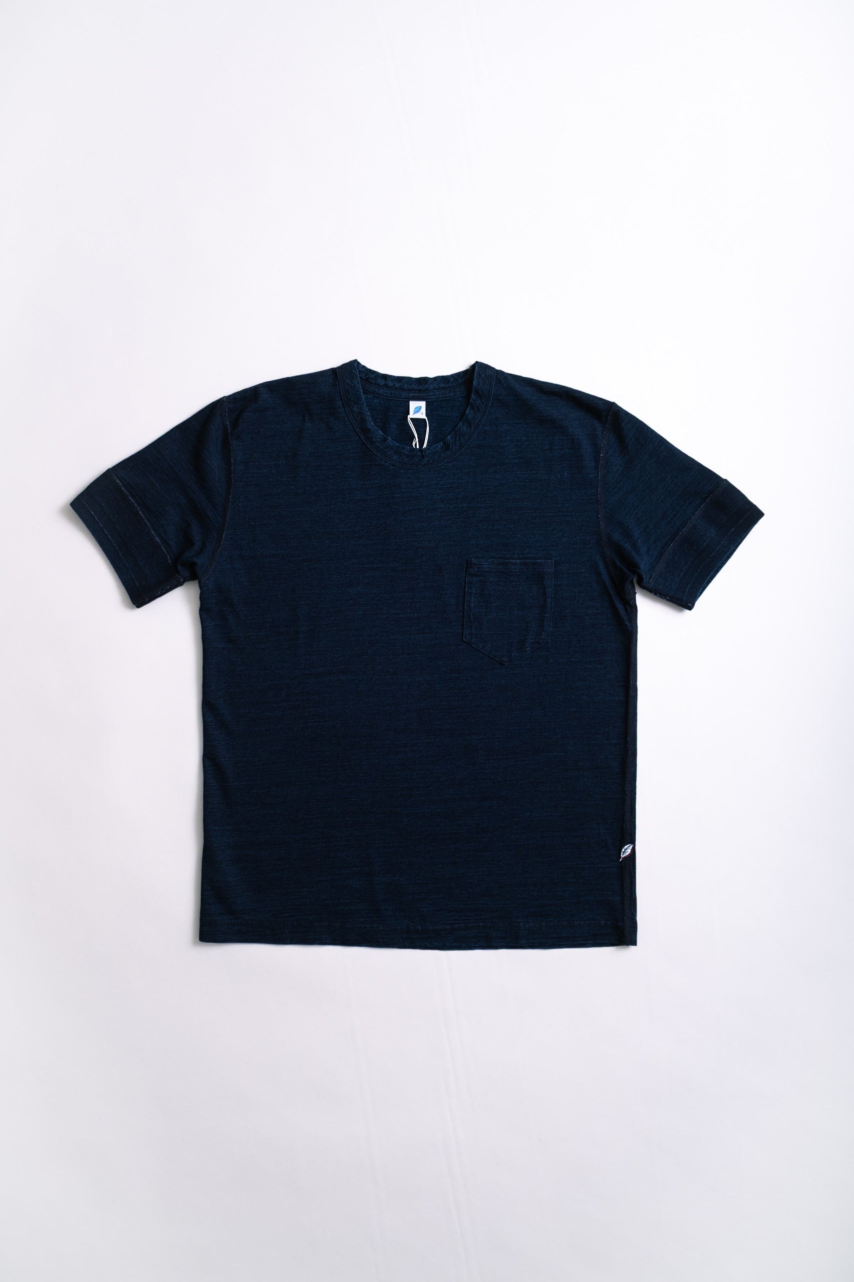 RIB CUFF POCKET T - INDIGO