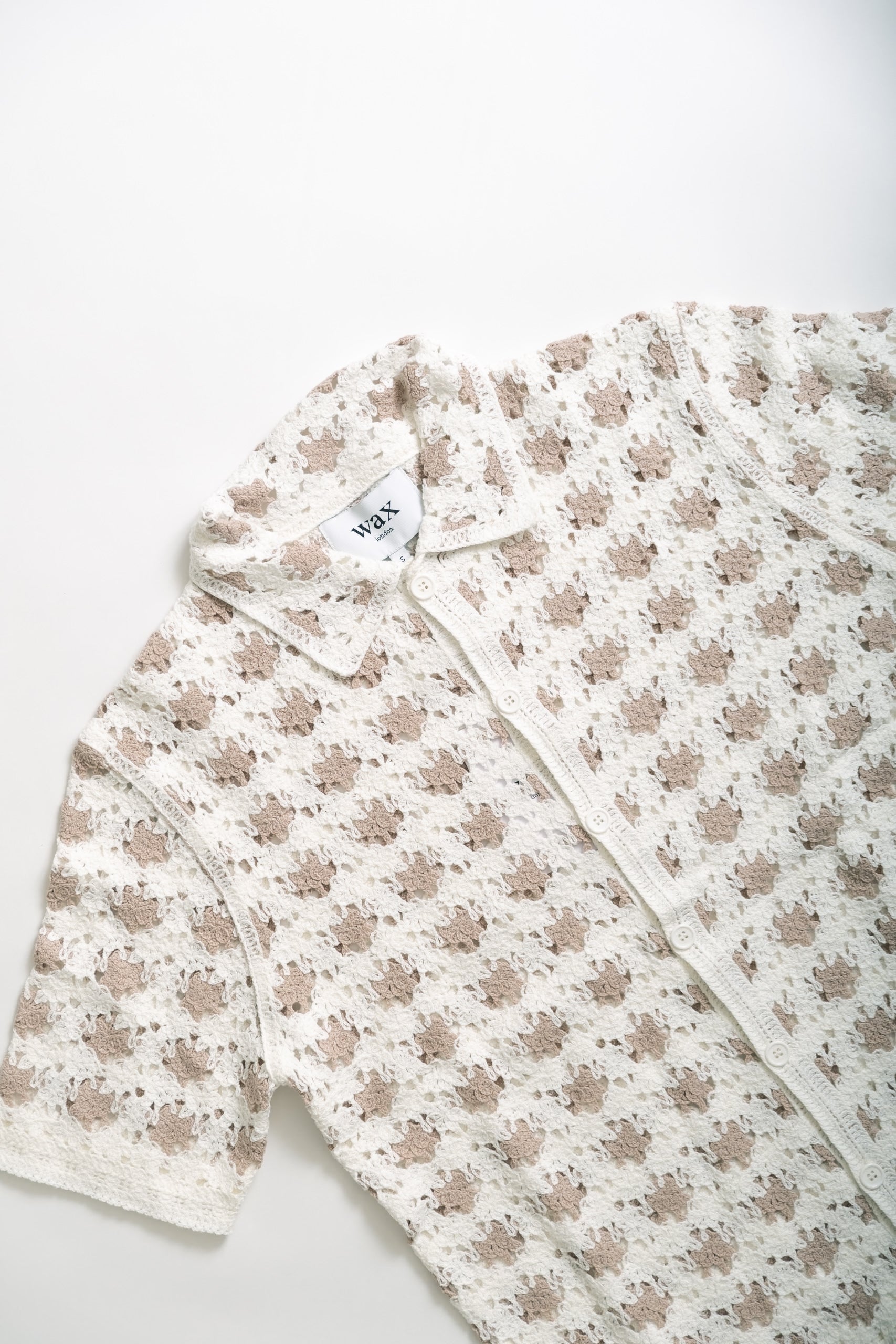 PORTO SHIRT - SPLASH CROCHET ECRU