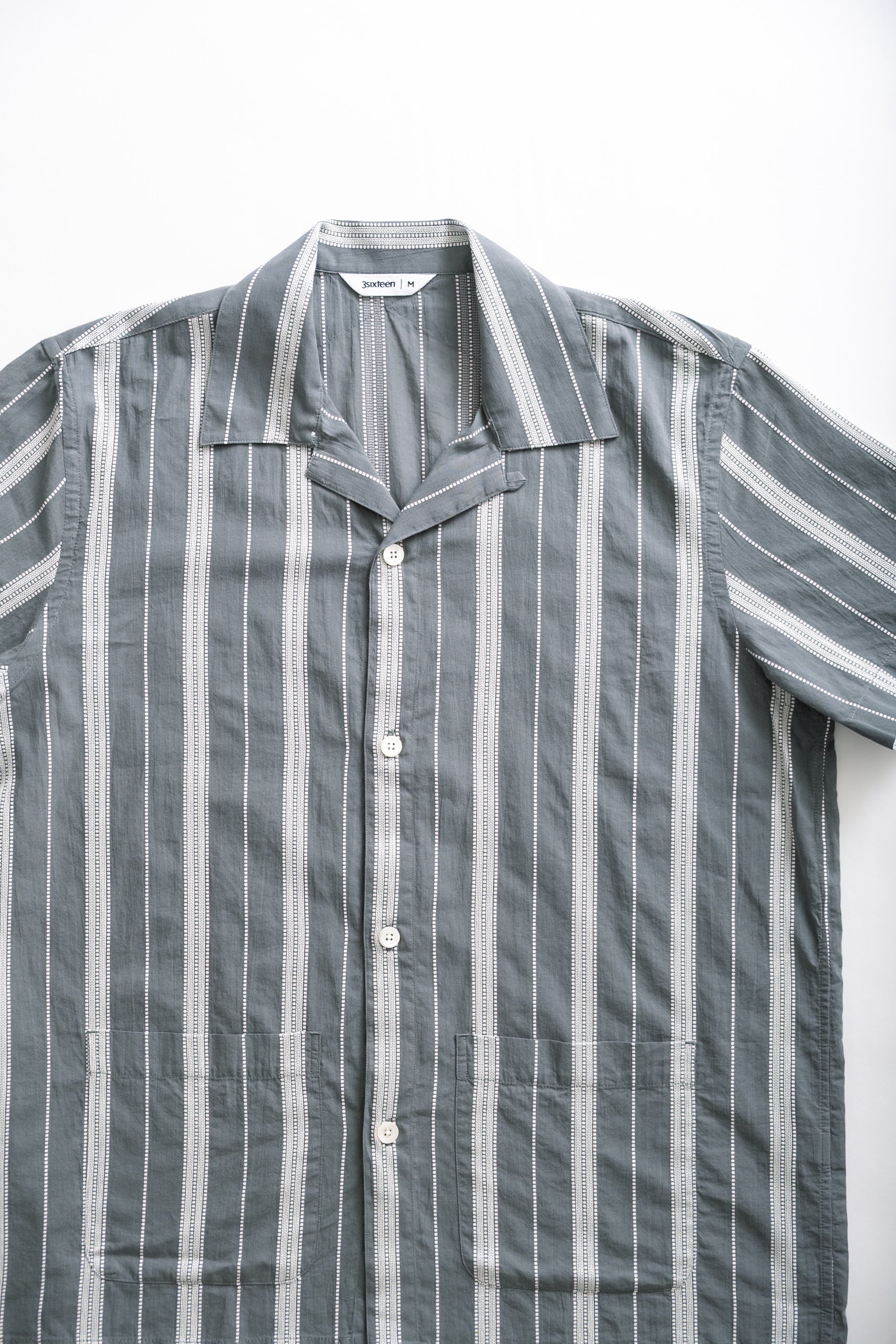 CABANA SHIRT - SAGE TICKING STRIPE