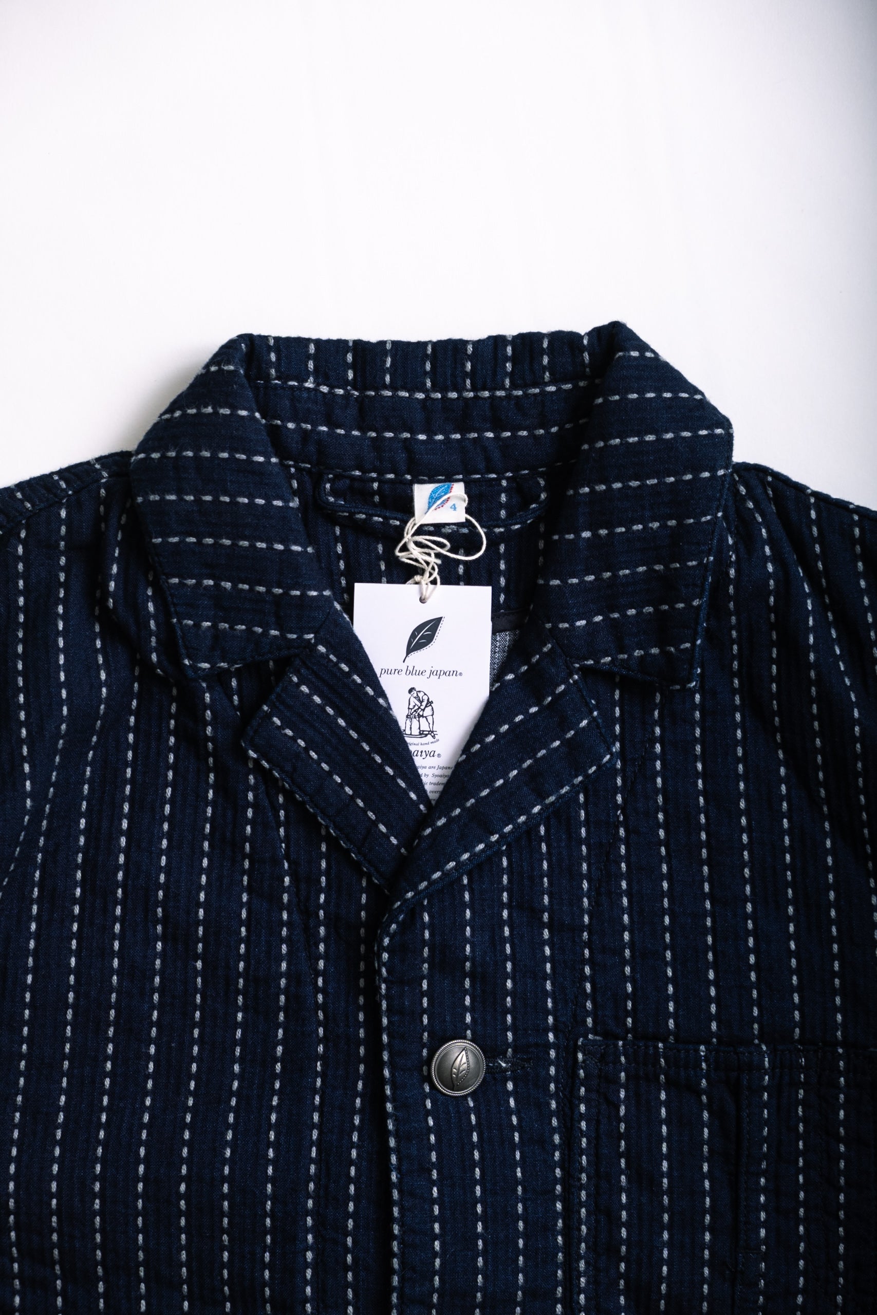 STITCH STRIPE WORK JACKET - INDIGO