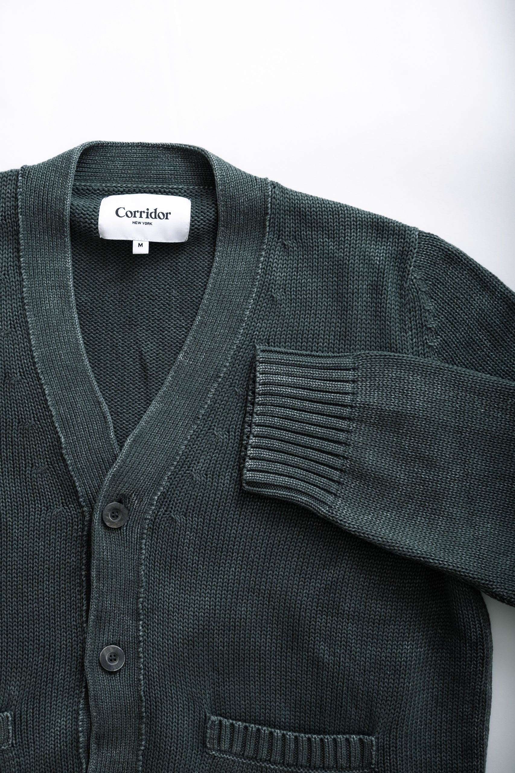 ACID WASH CARDIGAN - GREEN