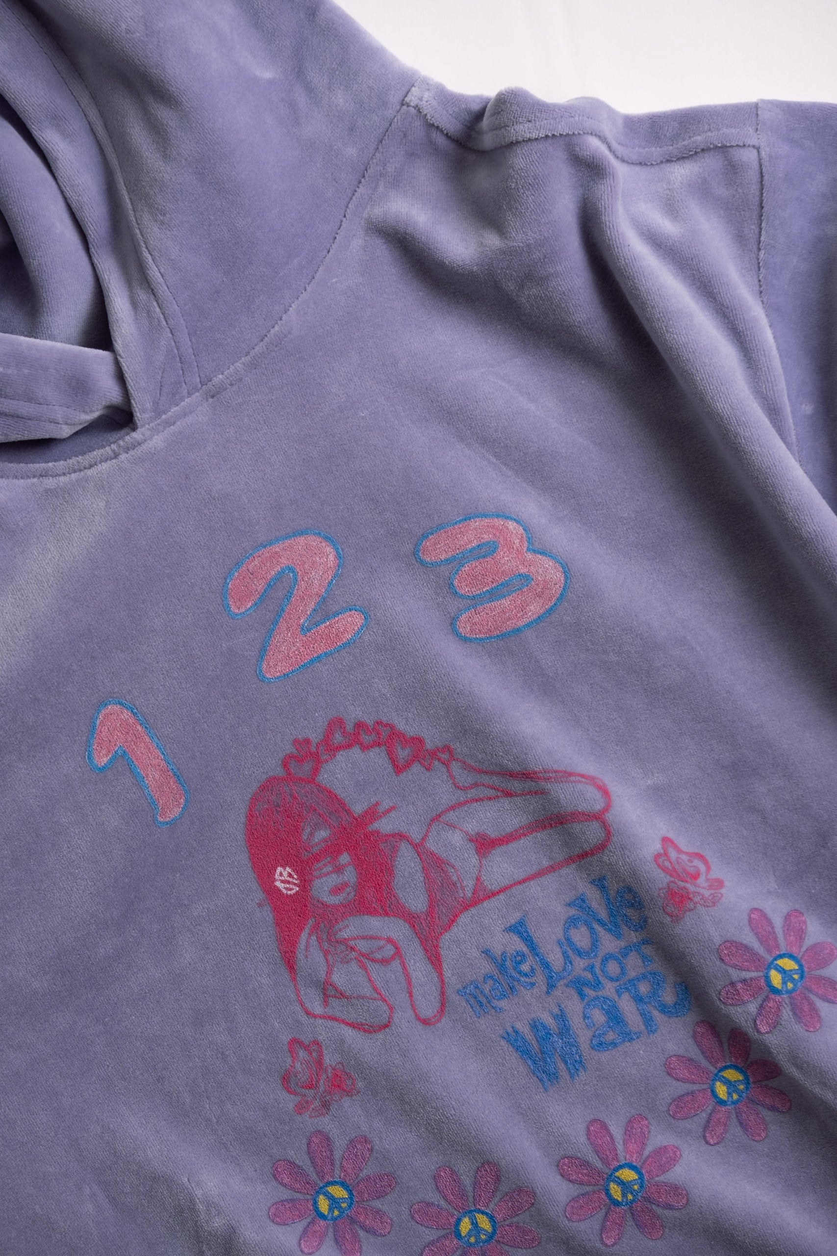 FLOWER POWER HOODIE - PURPLE