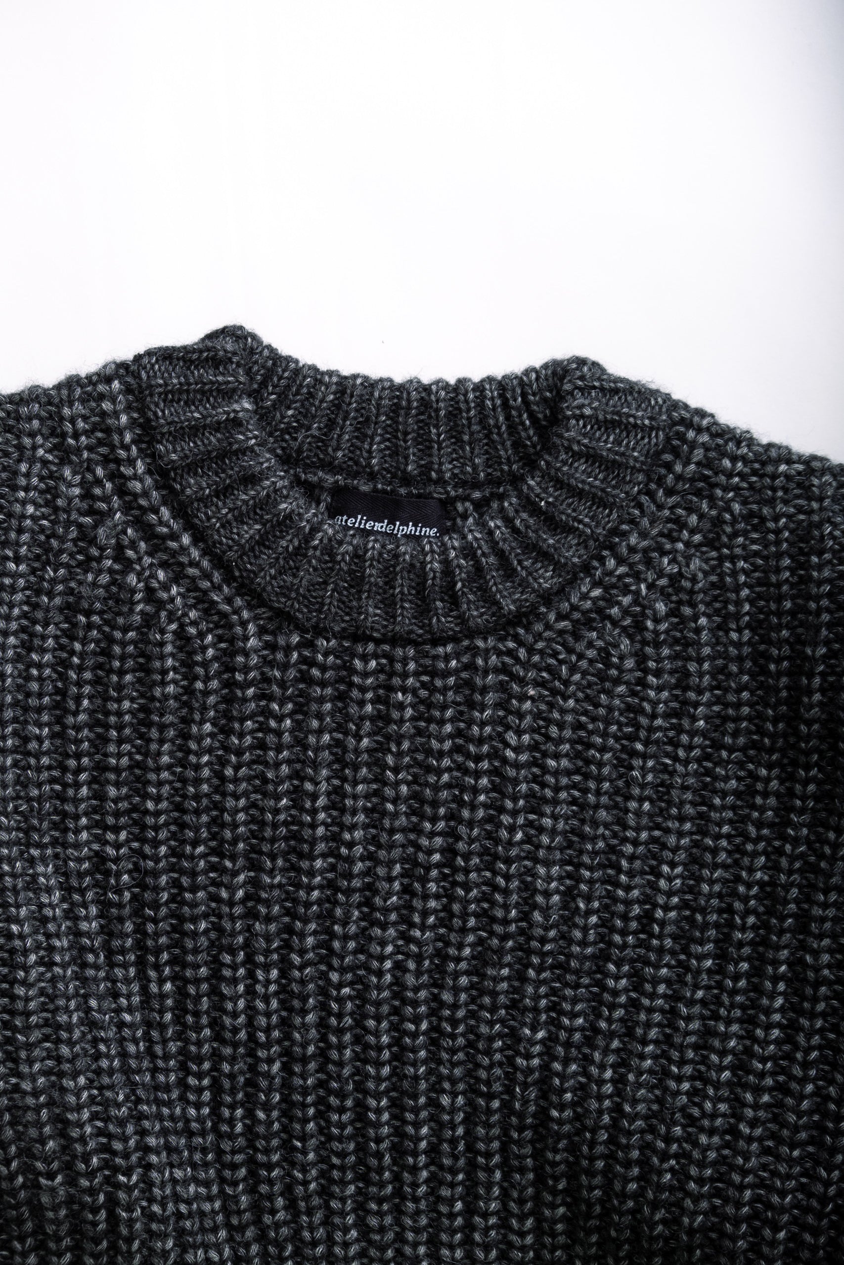 ALPACA RIB SWEATER - CHARCOAL